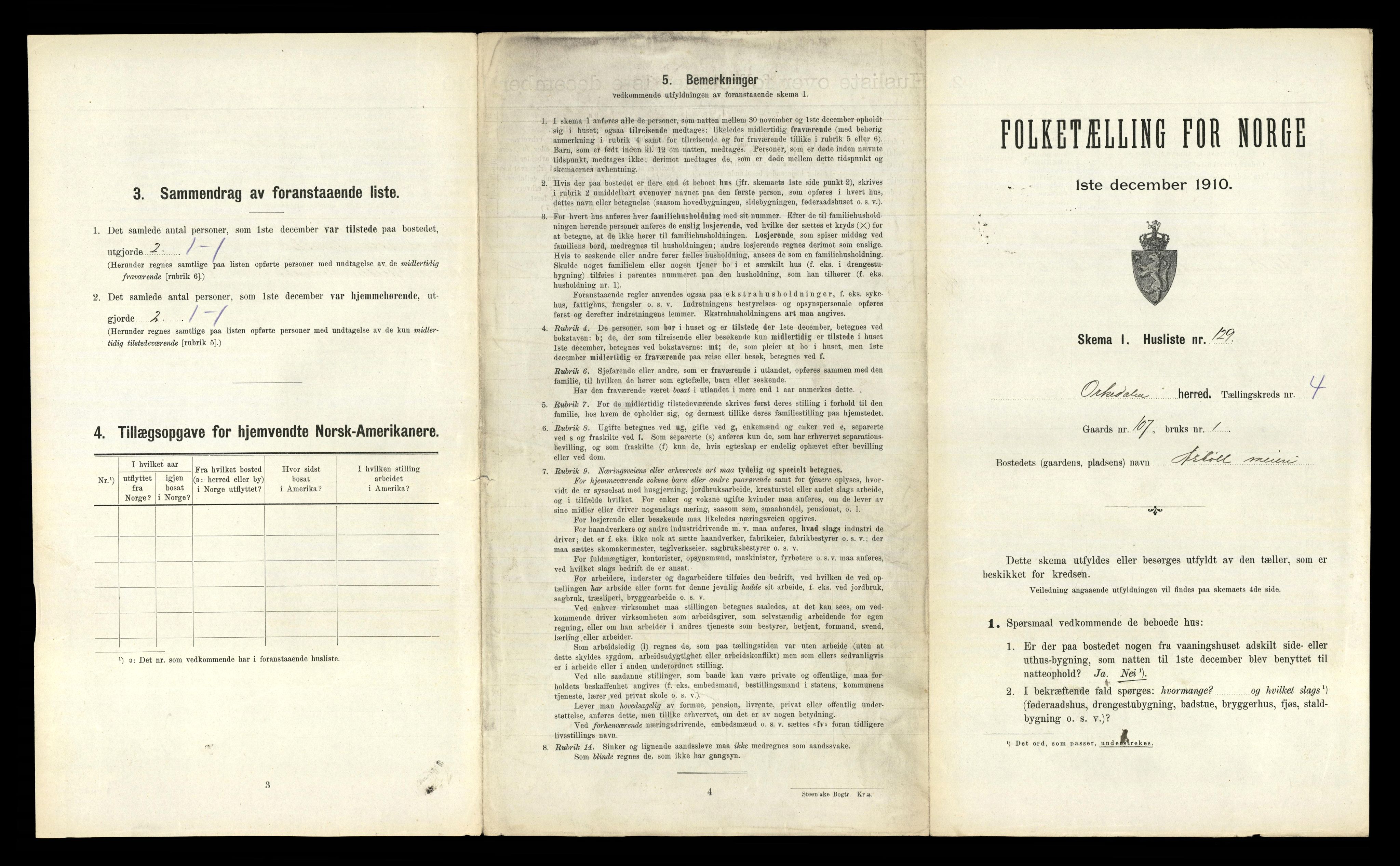 RA, 1910 census for Orkdal, 1910, p. 1353