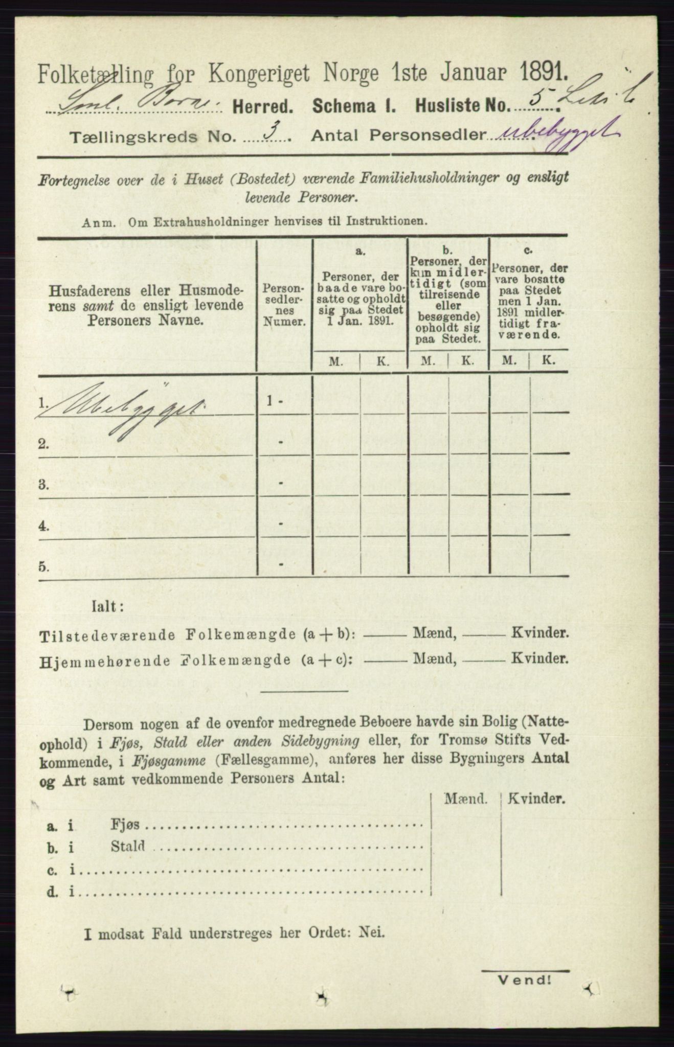 RA, 1891 census for 0113 Borge, 1891, p. 1357