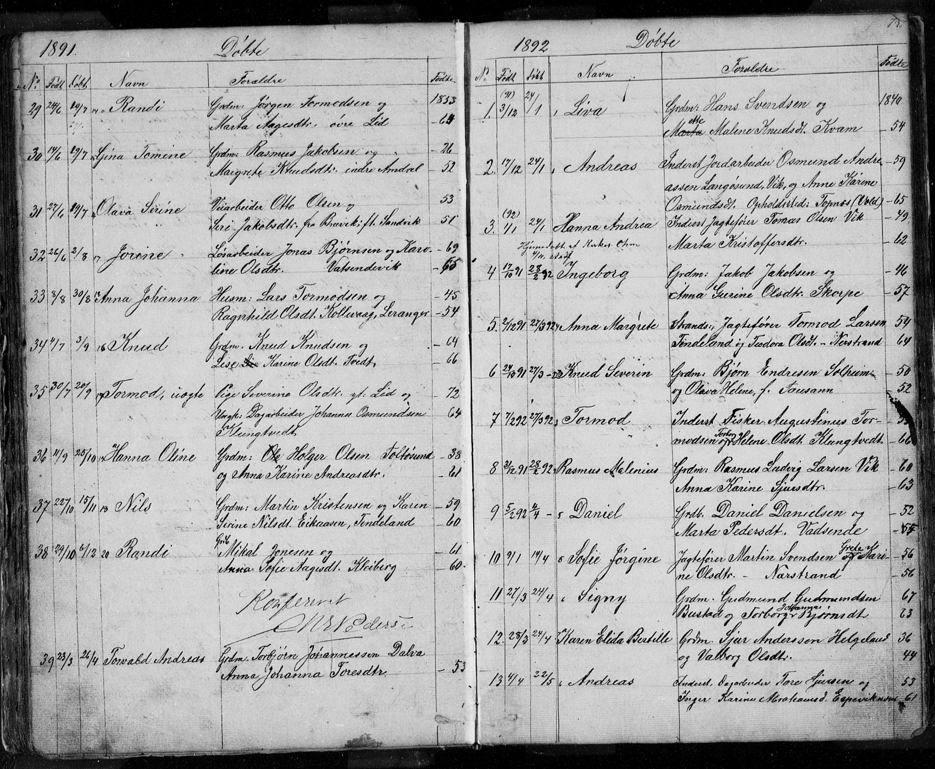 Nedstrand sokneprestkontor, SAST/A-101841/01/V: Parish register (copy) no. B 3, 1848-1933, p. 73