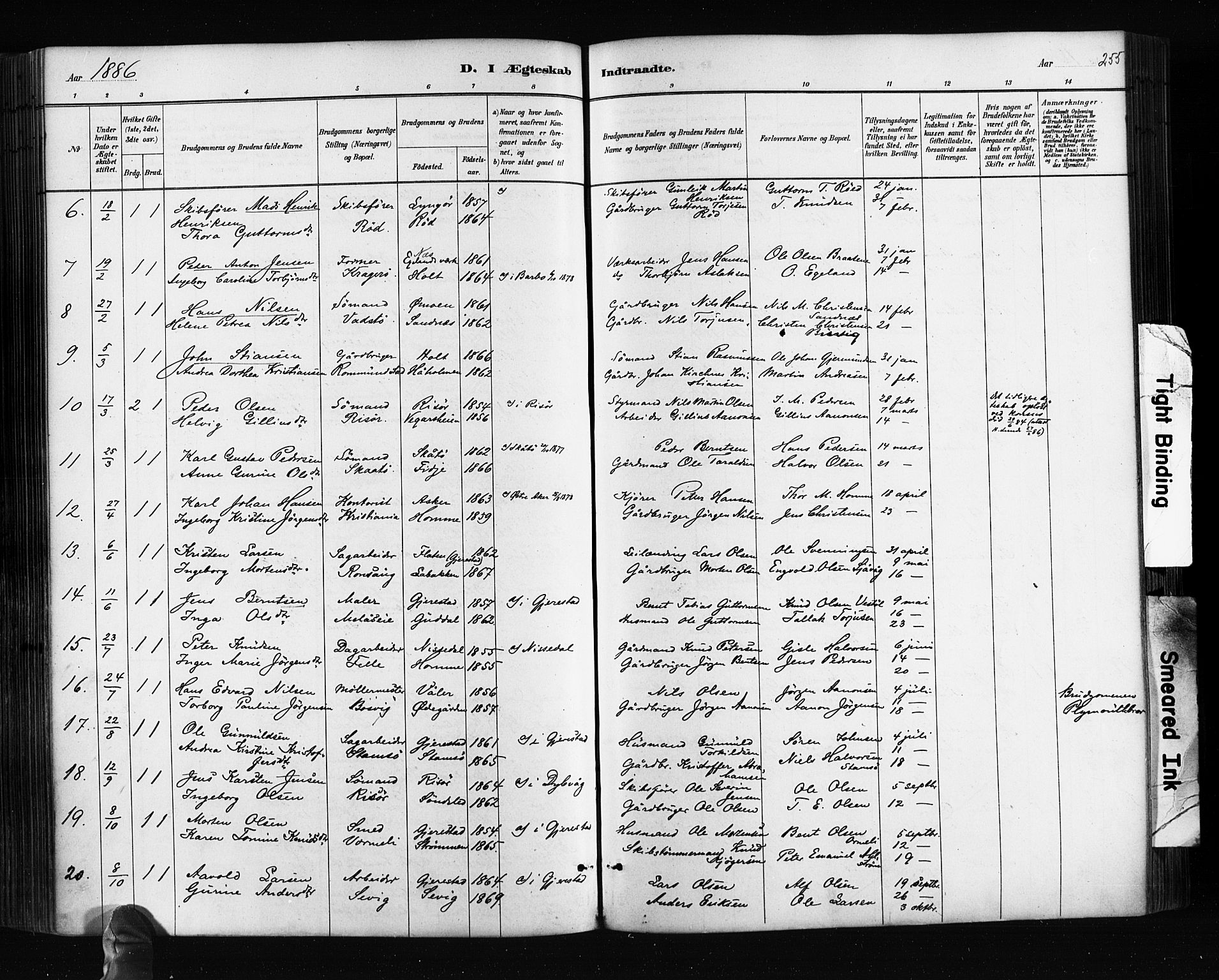 Søndeled sokneprestkontor, SAK/1111-0038/F/Fa/L0004: Parish register (official) no. A 4, 1880-1889, p. 255