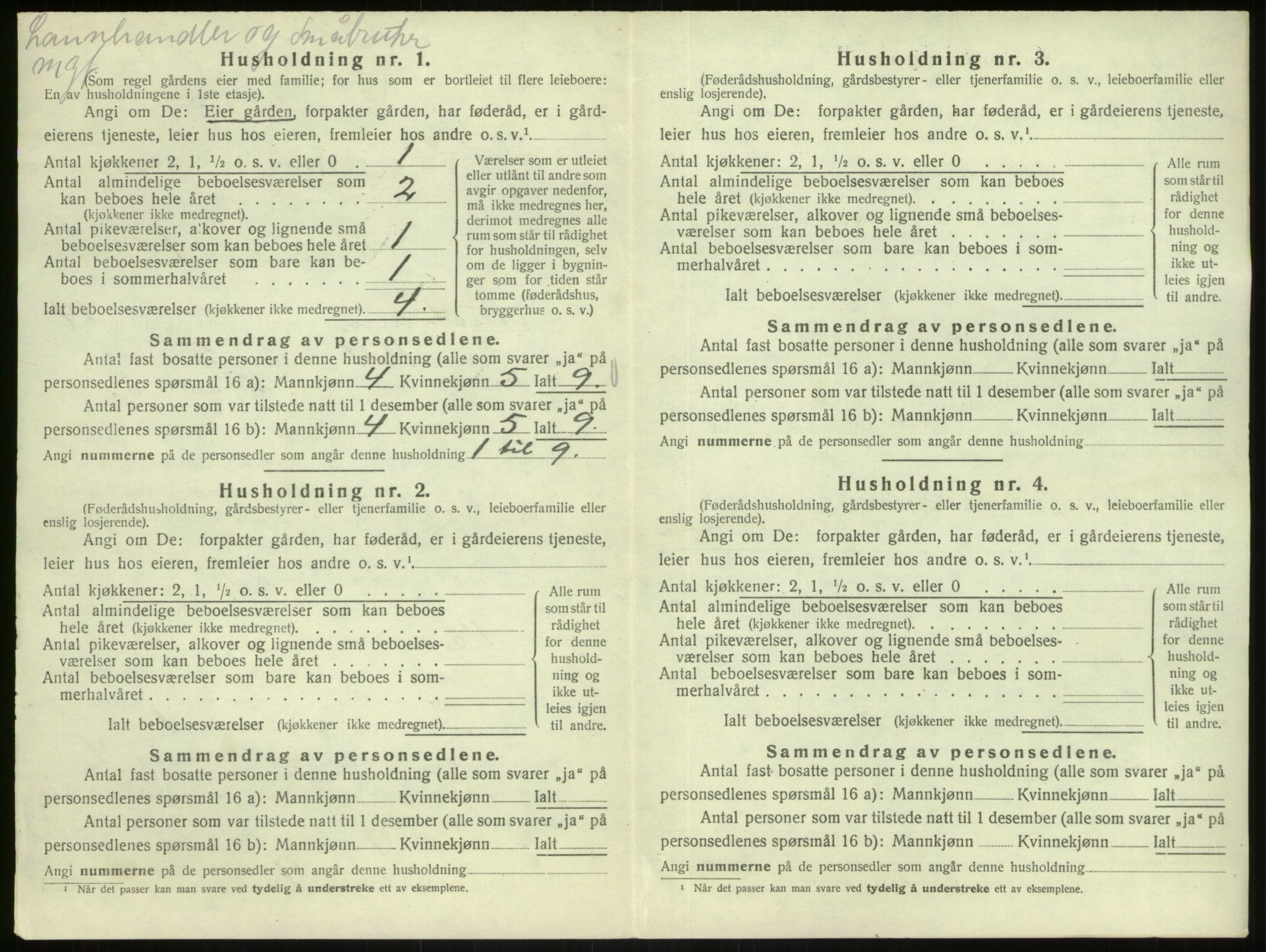 SAB, 1920 census for Austrheim, 1920, p. 657