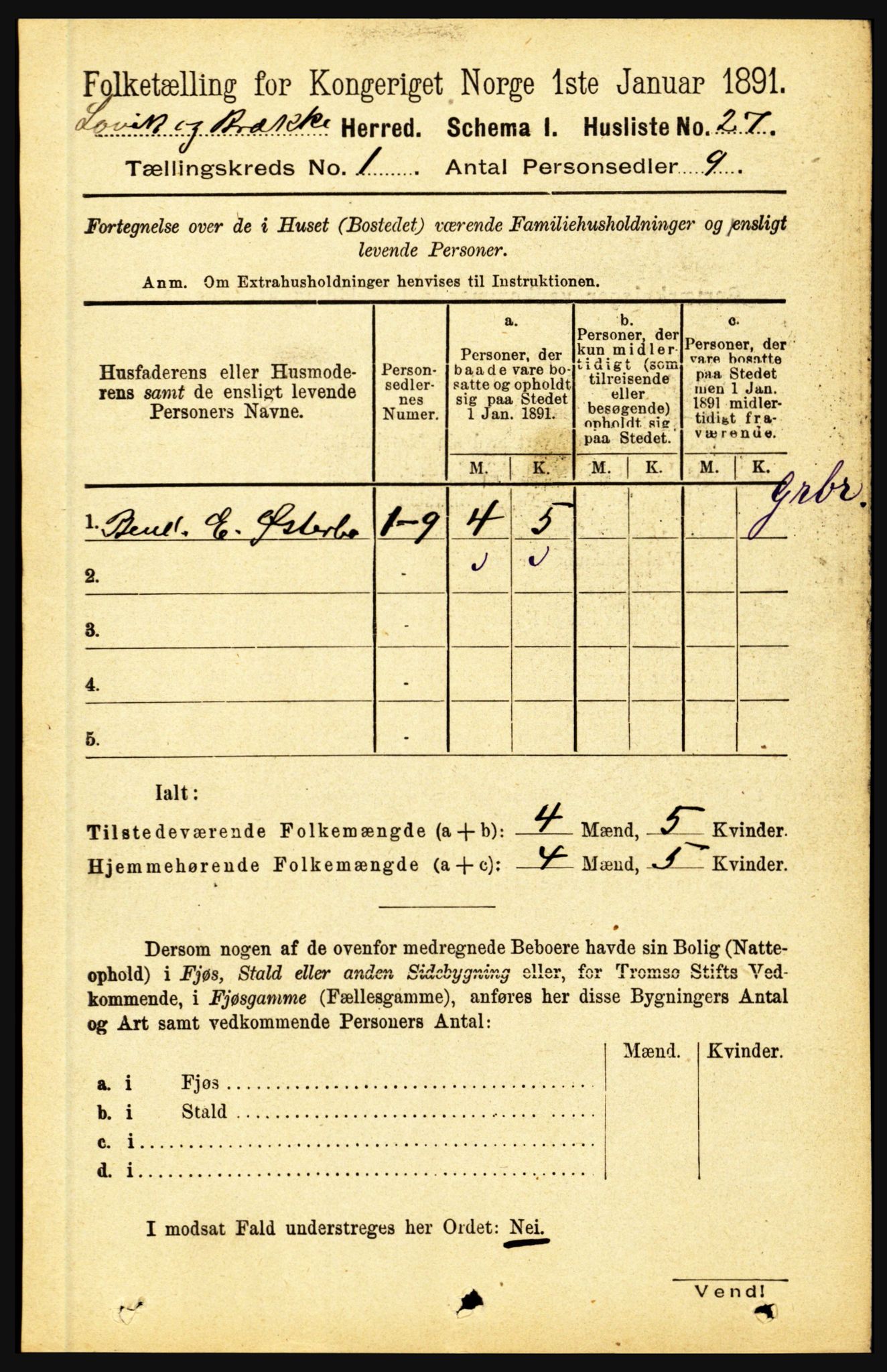 RA, 1891 census for 1415 Lavik og Brekke, 1891, p. 59