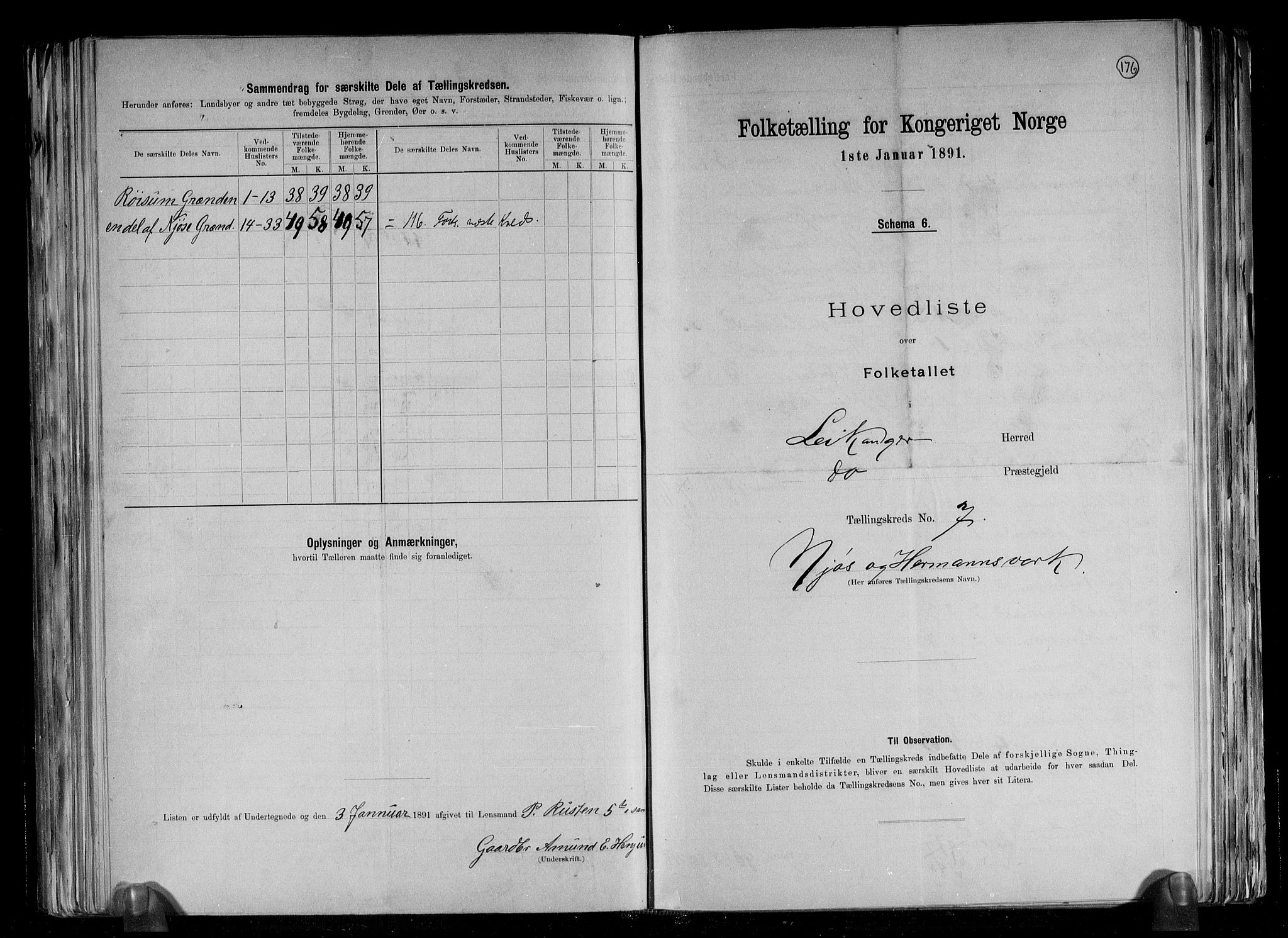 RA, 1891 census for 1419 Leikanger, 1891, p. 18