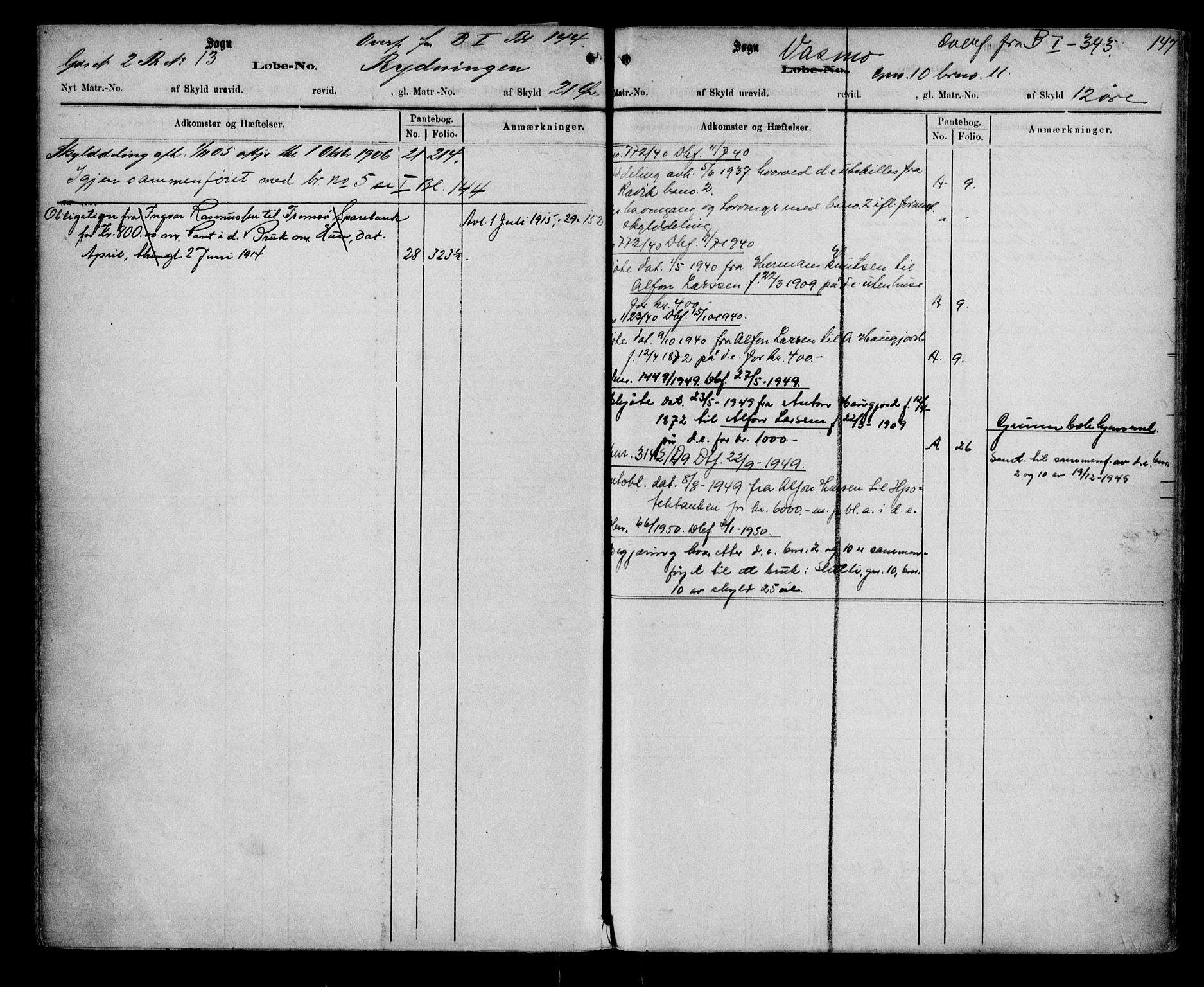 Lyngen sorenskriveri, AV/SATØ-SATØ-0052/1/G/Gc/L0002: Mortgage register no. 2, p. 147