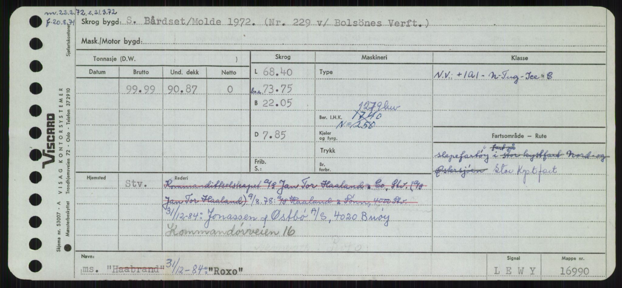 Sjøfartsdirektoratet med forløpere, Skipsmålingen, RA/S-1627/H/Ha/L0004/0002: Fartøy, Mas-R / Fartøy, Odin-R, p. 869