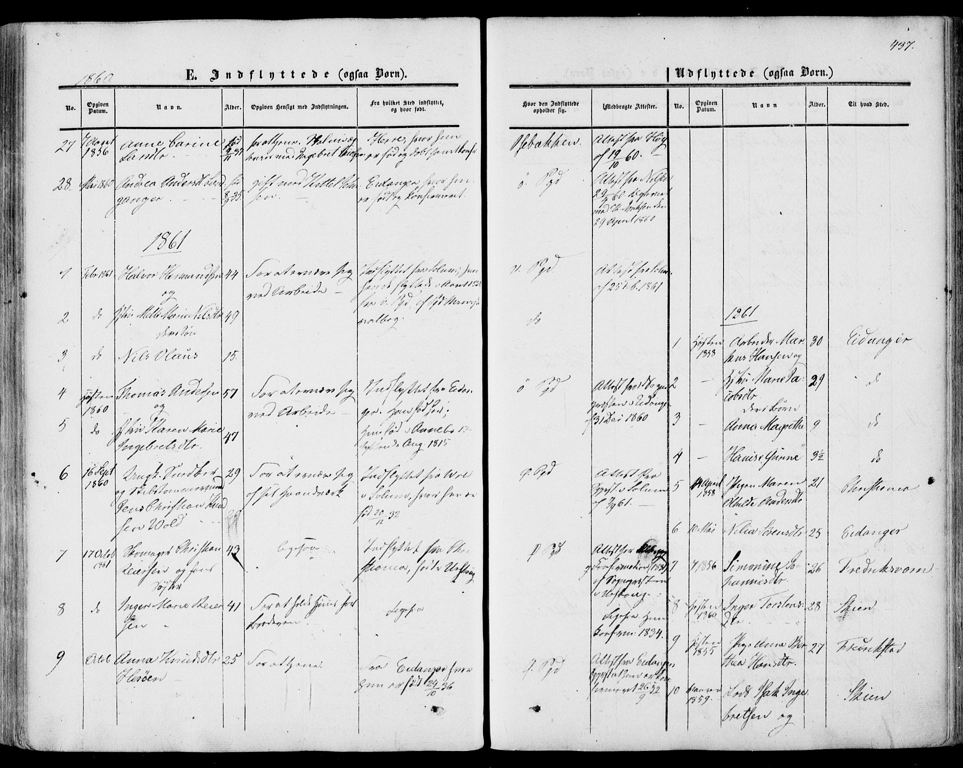 Porsgrunn kirkebøker , AV/SAKO-A-104/F/Fa/L0007: Parish register (official) no. 7, 1858-1877, p. 437