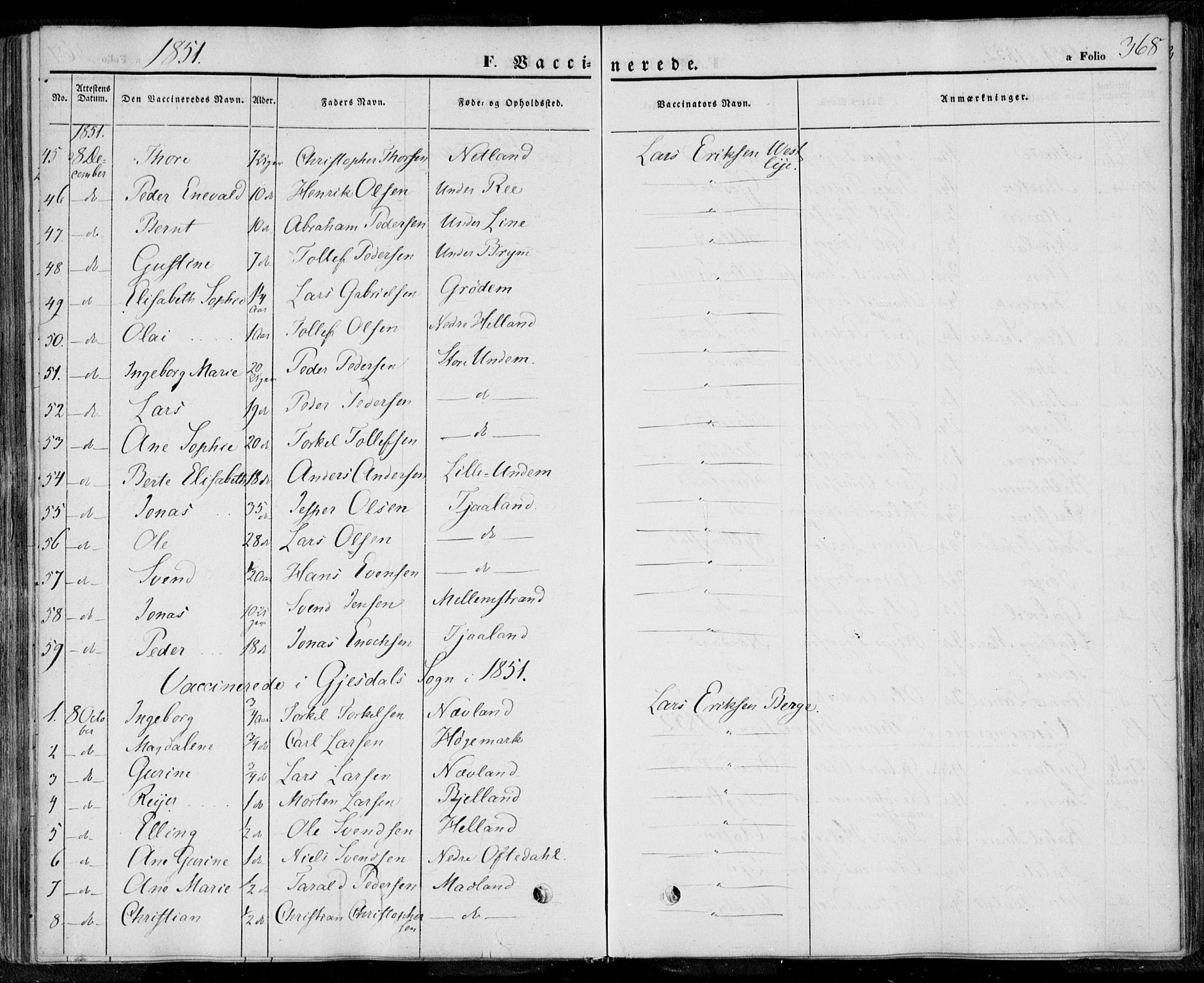 Lye sokneprestkontor, SAST/A-101794/001/30BA/L0006: Parish register (official) no. A 5.2, 1842-1855, p. 368