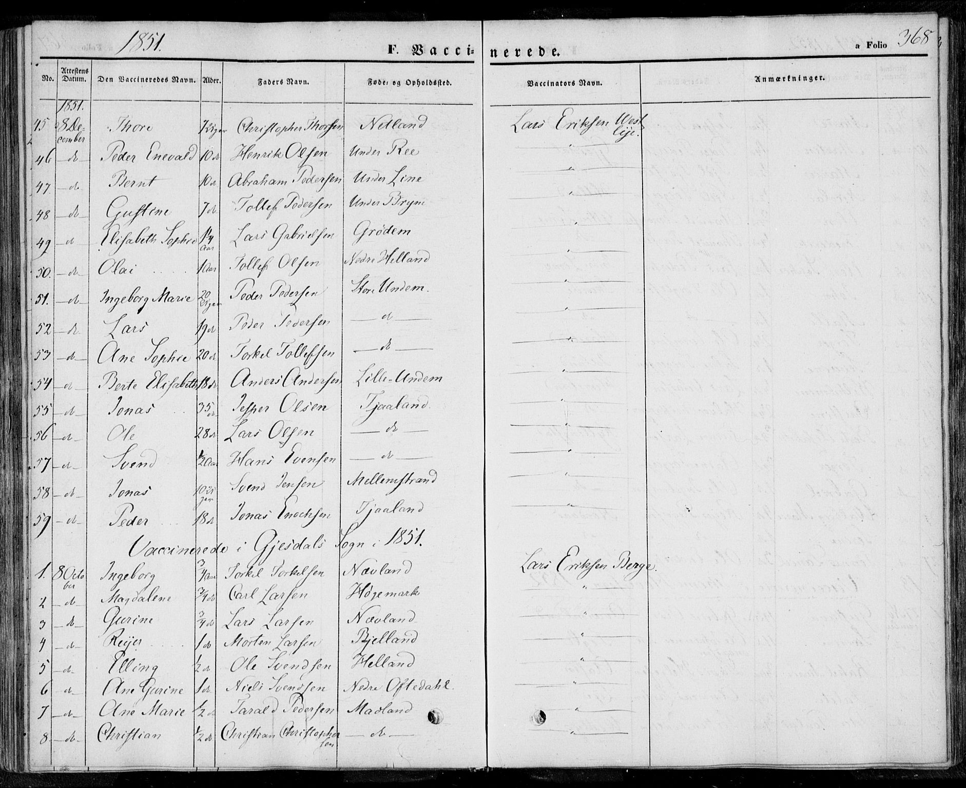 Lye sokneprestkontor, AV/SAST-A-101794/001/30BA/L0006: Parish register (official) no. A 5.2, 1842-1855, p. 368