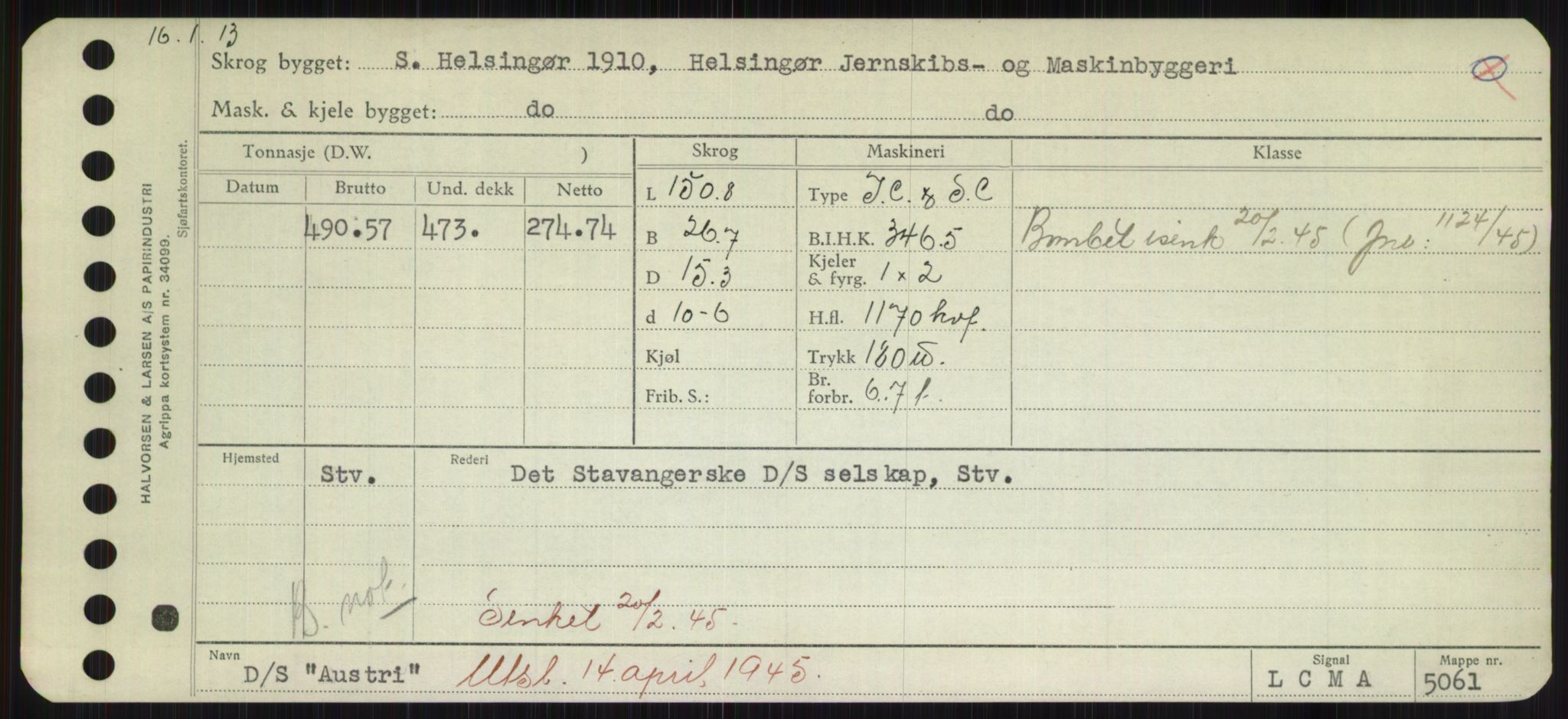 Sjøfartsdirektoratet med forløpere, Skipsmålingen, RA/S-1627/H/Hd/L0002: Fartøy, Apa-Axe, p. 493