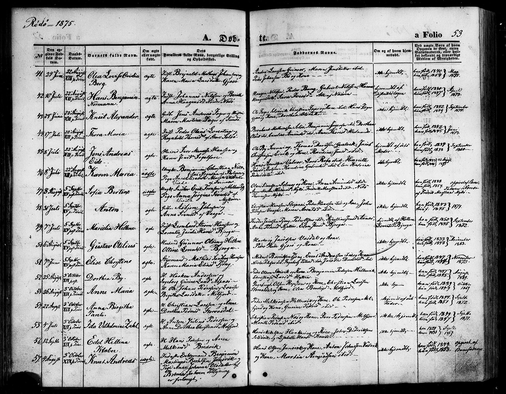Ministerialprotokoller, klokkerbøker og fødselsregistre - Nordland, SAT/A-1459/841/L0606: Parish register (official) no. 841A10, 1860-1877, p. 53
