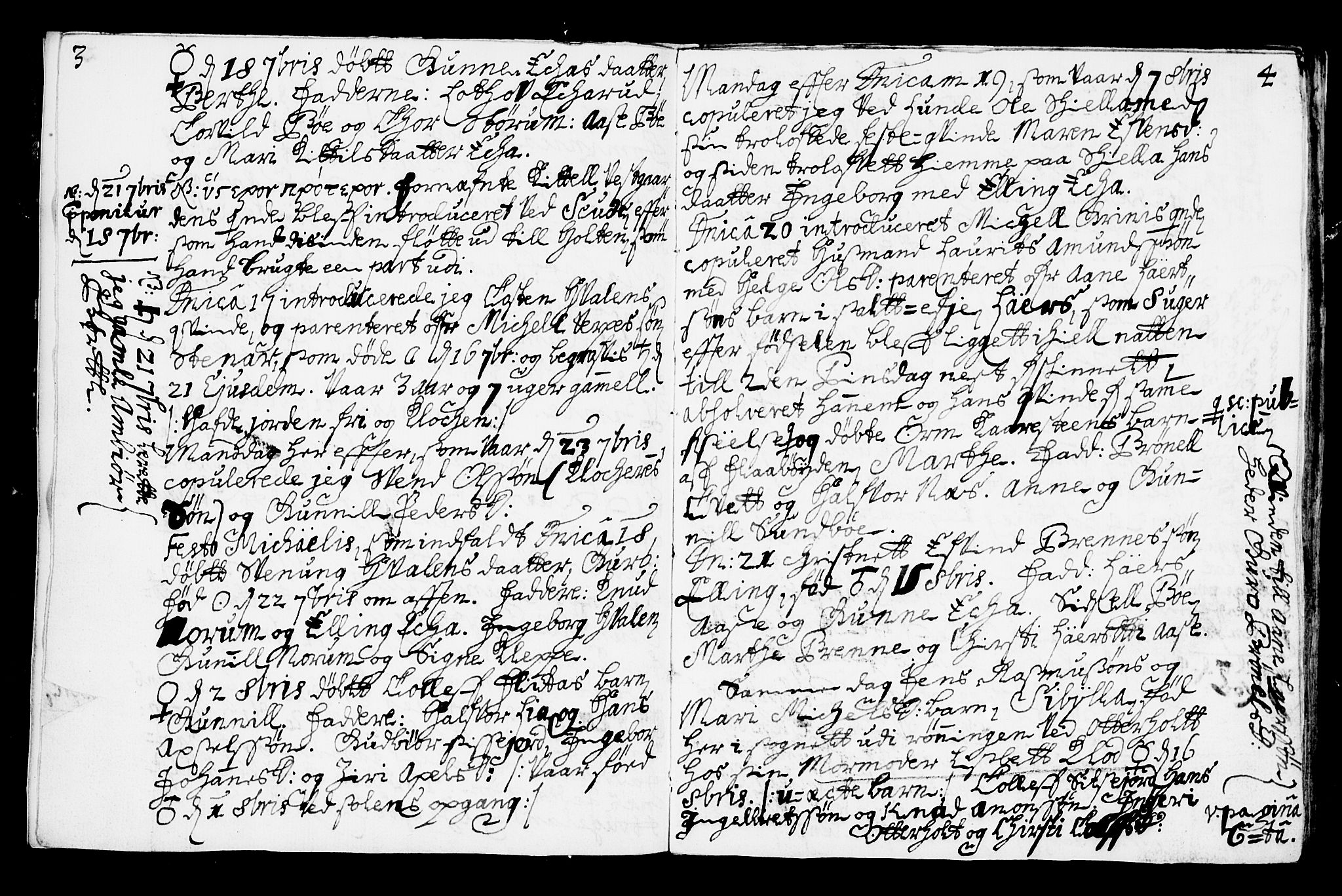 Bø kirkebøker, SAKO/A-257/F/Fa/L0001: Parish register (official) no. 1, 1689-1699, p. 3-4