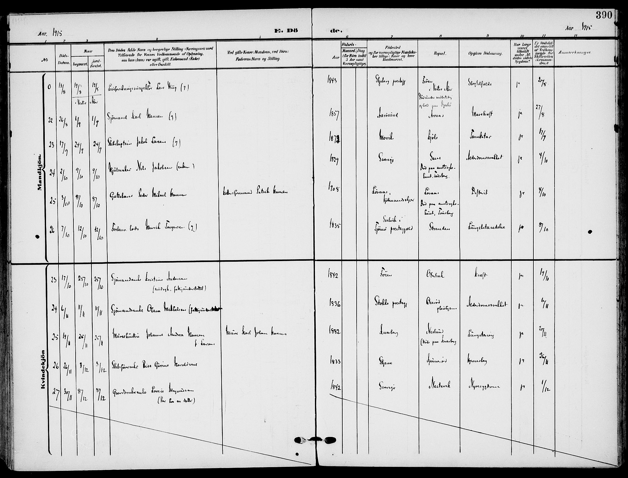 Nøtterøy kirkebøker, AV/SAKO-A-354/F/Fa/L0010: Parish register (official) no. I 10, 1908-1919, p. 390