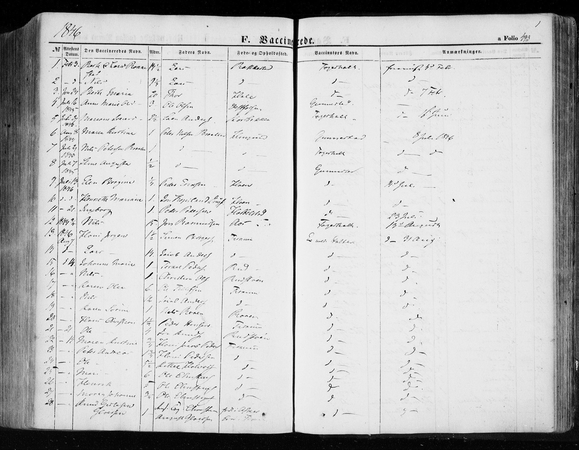 Eiker kirkebøker, SAKO/A-4/F/Fa/L0014: Parish register (official) no. I 14, 1846-1854, p. 493