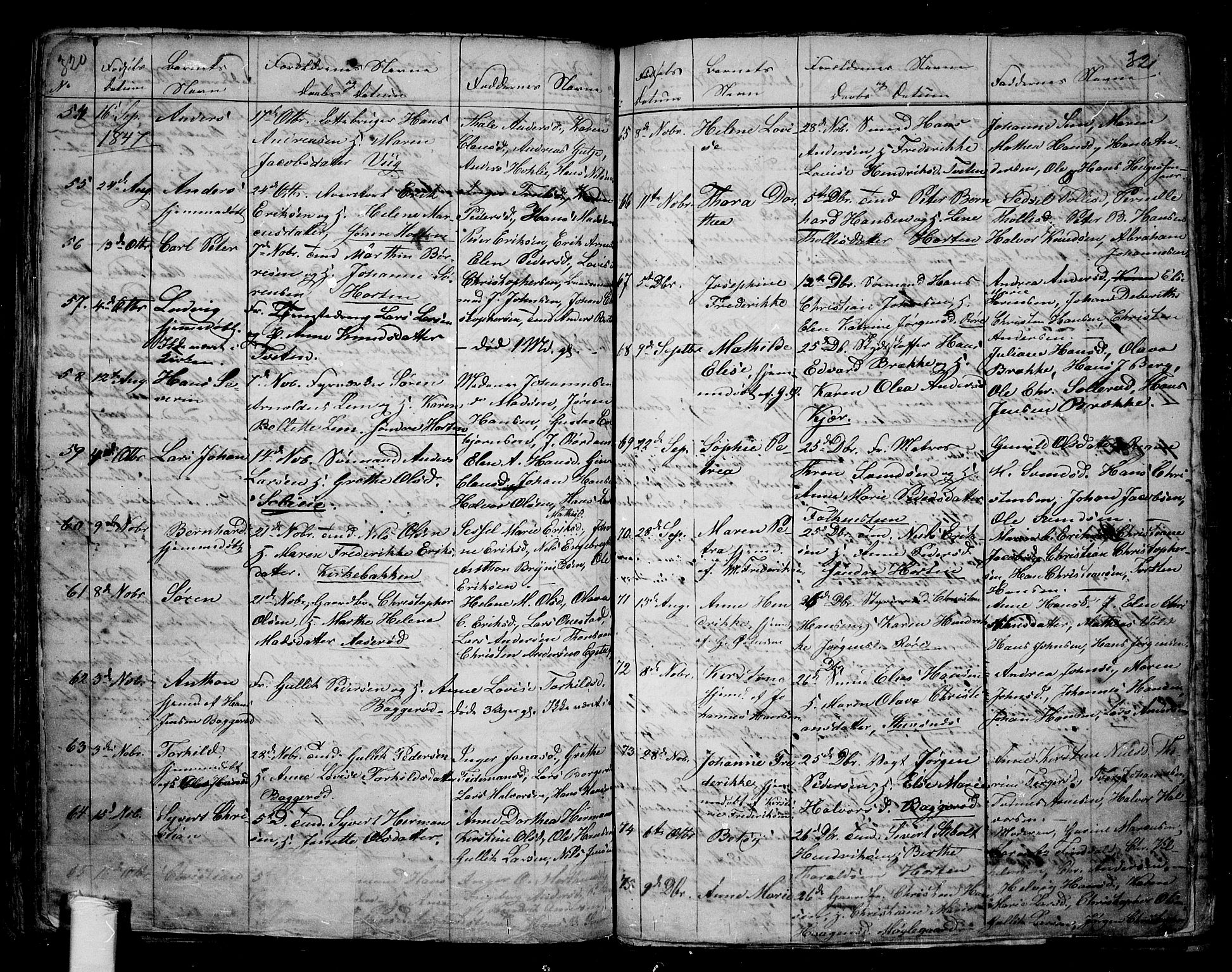 Borre kirkebøker, AV/SAKO-A-338/G/Ga/L0001: Parish register (copy) no. I 1, 1815-1851, p. 320-321