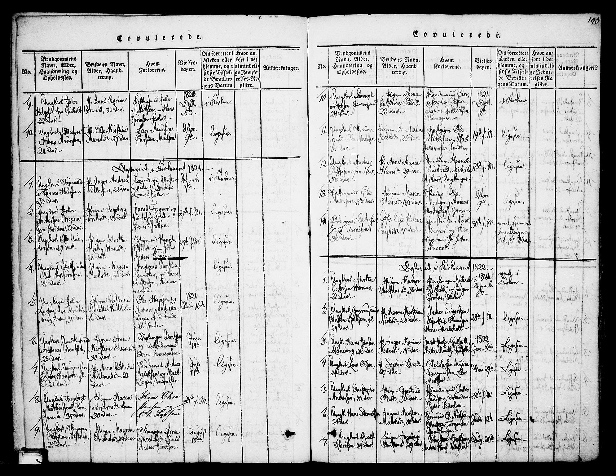 Skien kirkebøker, SAKO/A-302/F/Fa/L0005: Parish register (official) no. 5, 1814-1843, p. 193