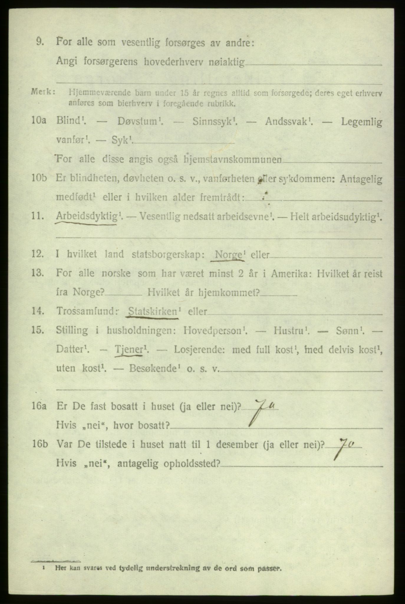 SAB, 1920 census for Stord, 1920, p. 1260