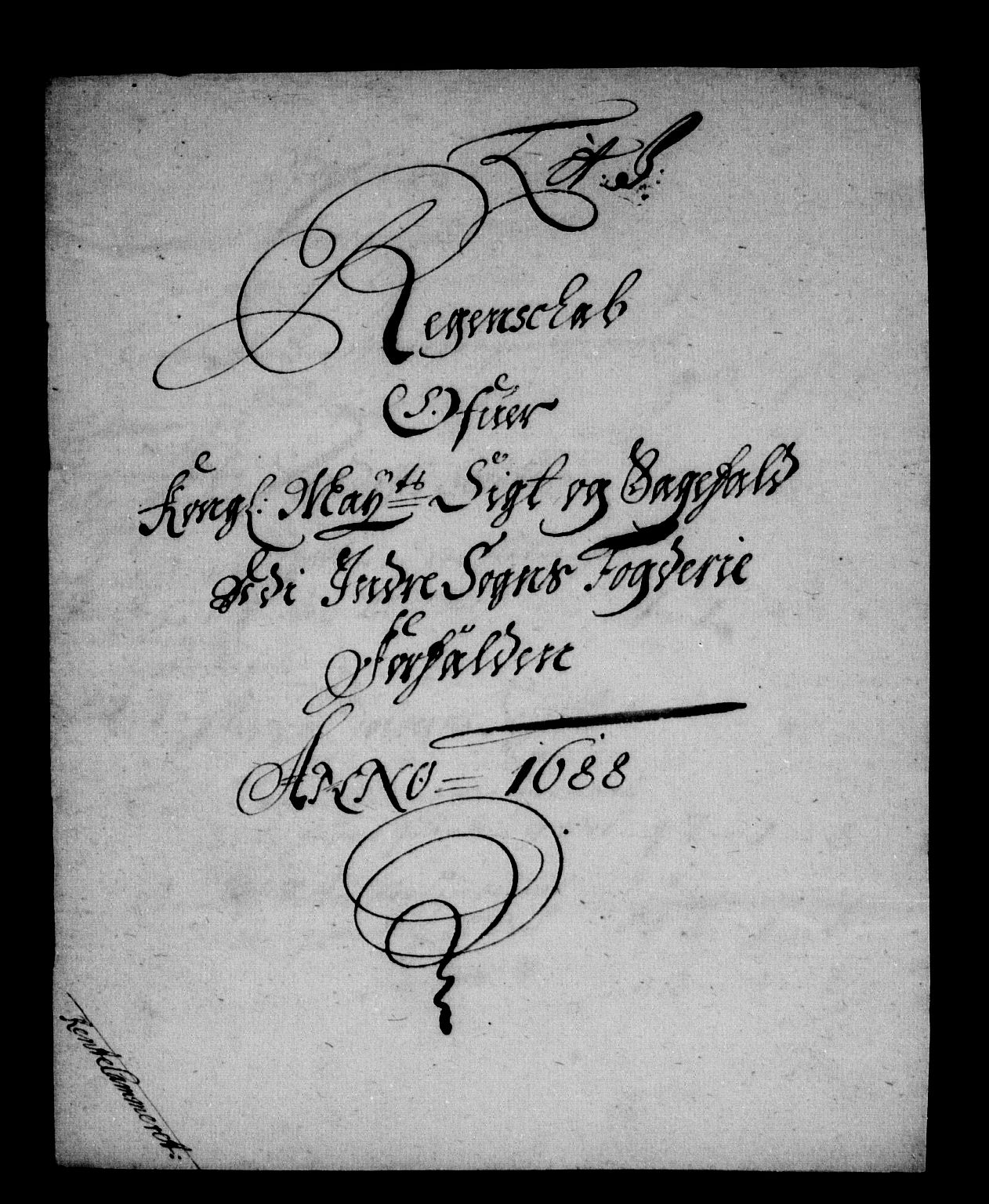 Rentekammeret inntil 1814, Reviderte regnskaper, Stiftamtstueregnskaper, Bergen stiftamt, AV/RA-EA-6043/R/Rc/L0088: Bergen stiftamt, 1688