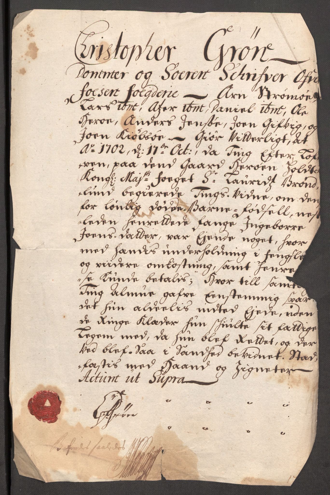 Rentekammeret inntil 1814, Reviderte regnskaper, Fogderegnskap, RA/EA-4092/R57/L3855: Fogderegnskap Fosen, 1702-1703, p. 193