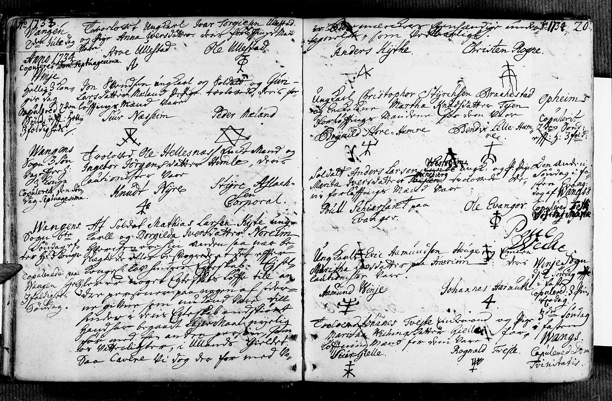 Voss sokneprestembete, AV/SAB-A-79001/H/Haa: Parish register (official) no. A 7, 1731-1773, p. 20