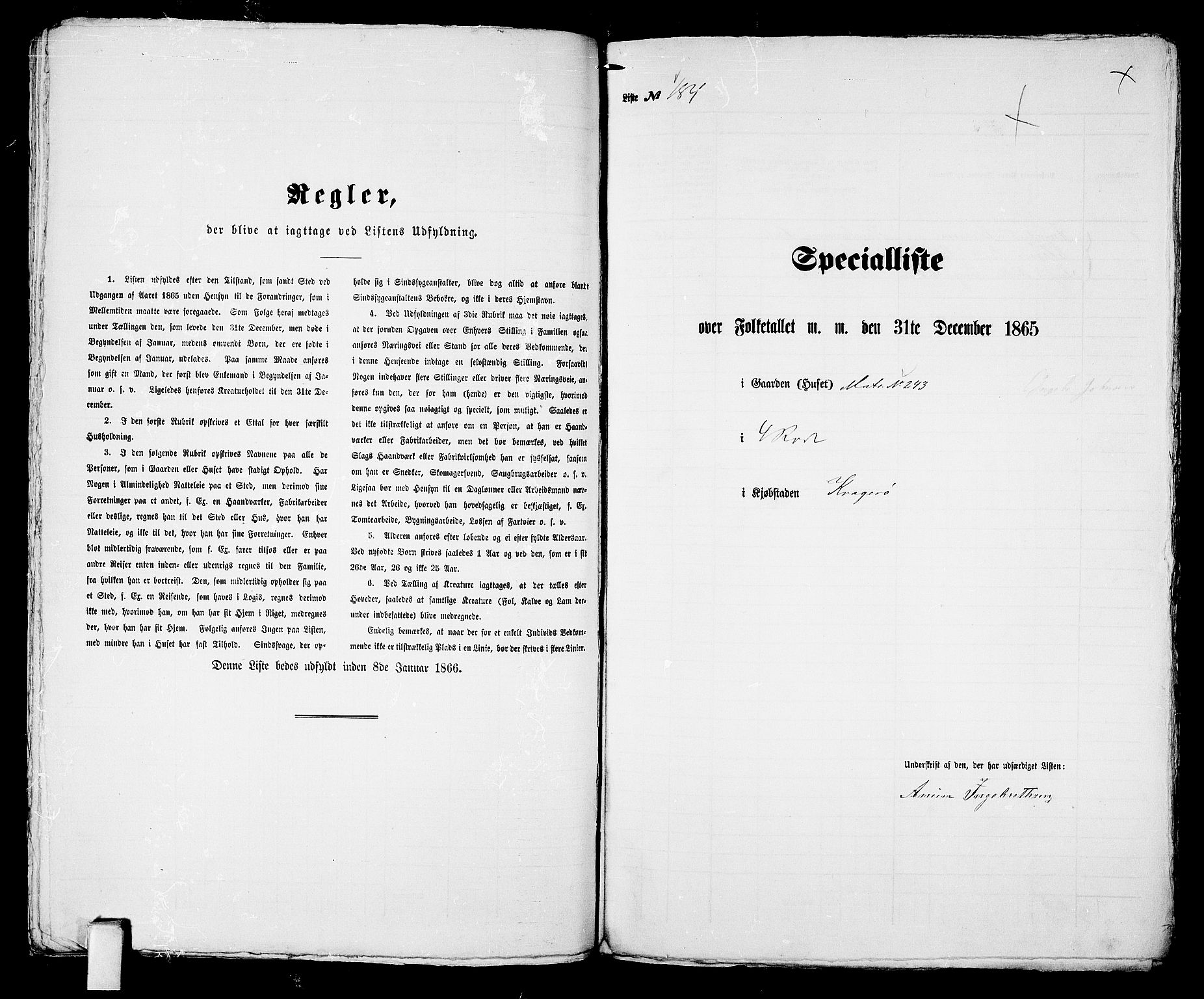 RA, 1865 census for Kragerø/Kragerø, 1865, p. 378