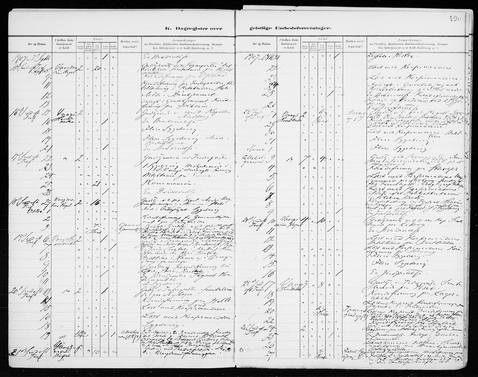 Vang prestekontor, Hedmark, AV/SAH-PREST-008/H/Ha/Haa/L0021: Parish register (official) no. 21, 1902-1917, p. 490