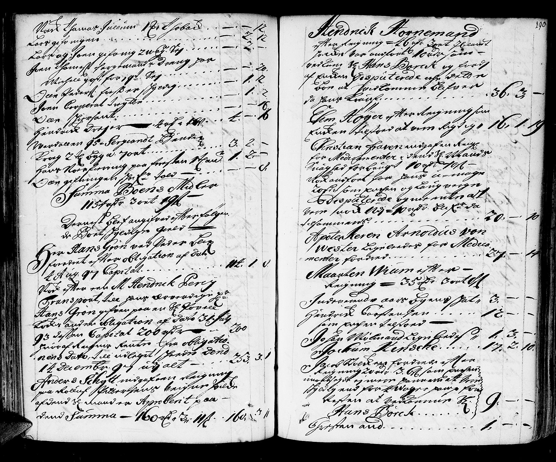 Trondheim byfogd, AV/SAT-A-0003/1/3/3A/L0004: Skifteprotokoll - gml.nr.4. (m/ register), 1695-1699, p. 189b-190a