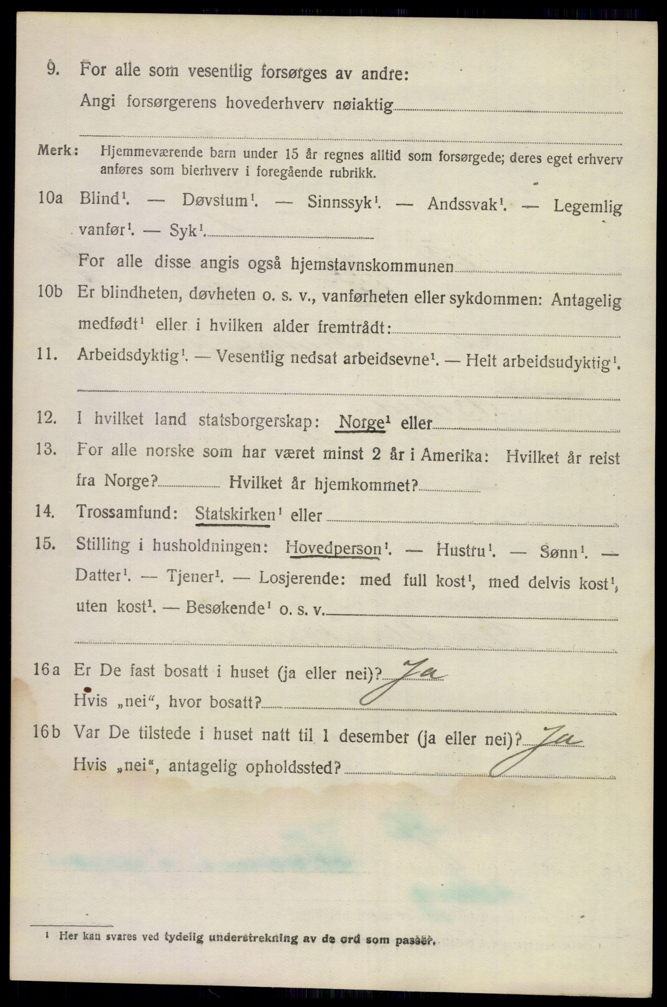 SAKO, 1920 census for Bamble, 1920, p. 4592