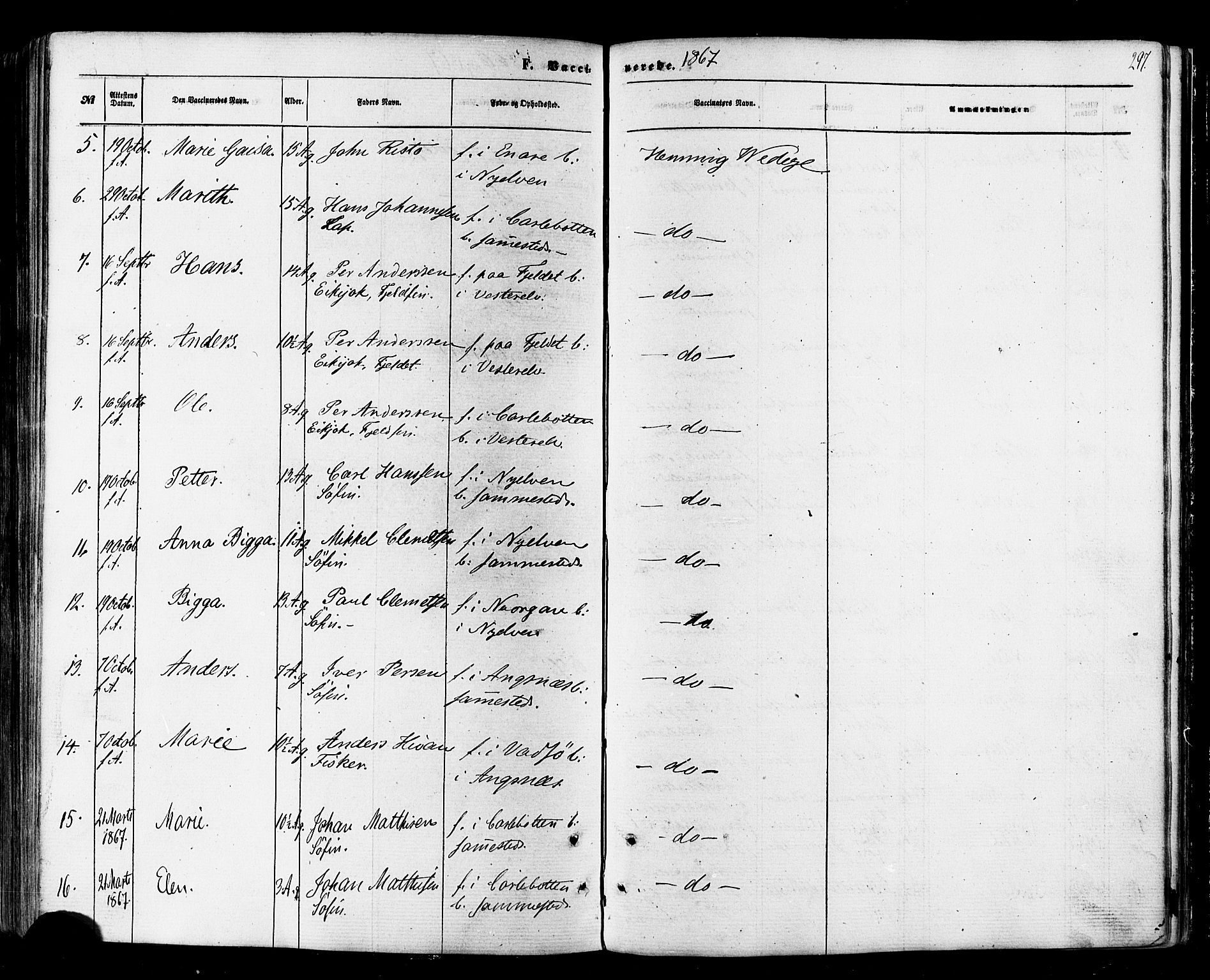 Nesseby sokneprestkontor, AV/SATØ-S-1330/H/Ha/L0003kirke: Parish register (official) no. 3 /1, 1865-1876, p. 297