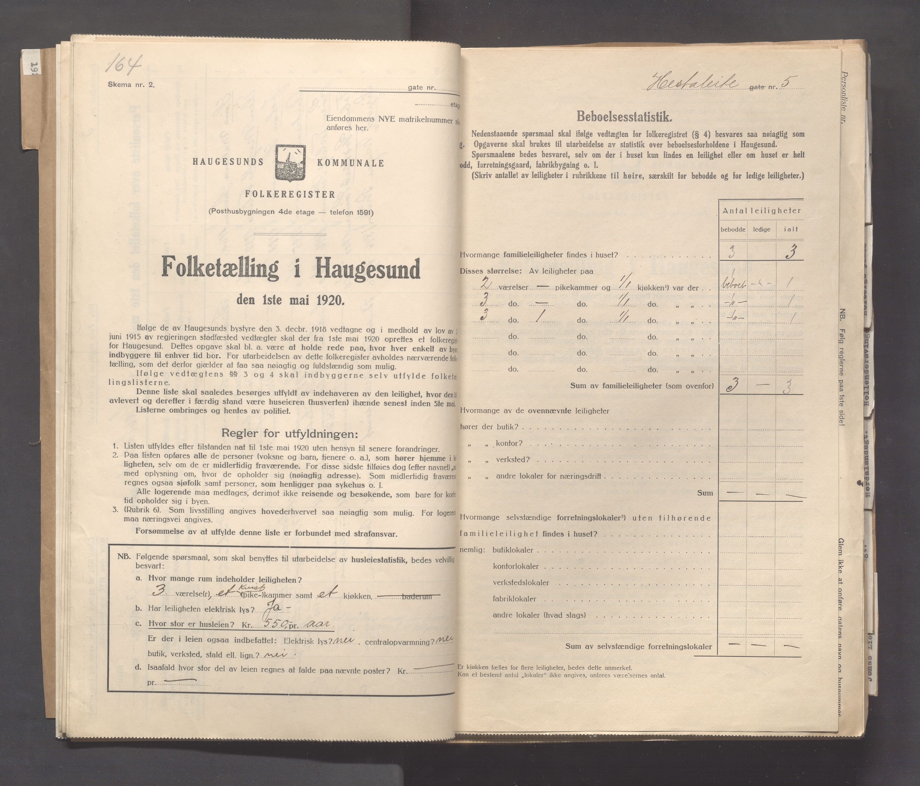 IKAR, Local census 1.5.1920 for Haugesund, 1920, p. 2108