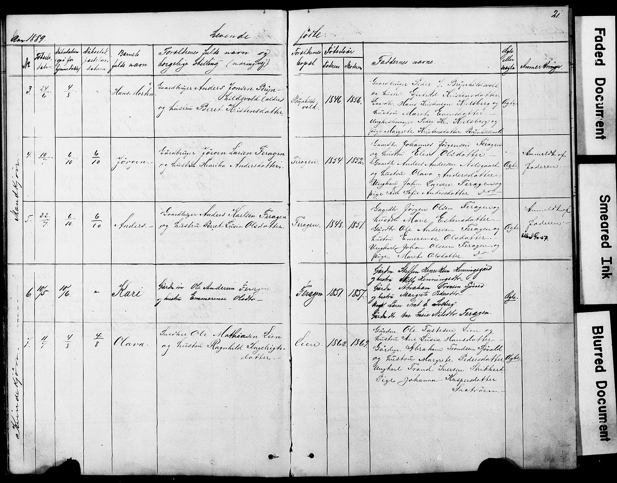 Ministerialprotokoller, klokkerbøker og fødselsregistre - Sør-Trøndelag, AV/SAT-A-1456/683/L0949: Parish register (copy) no. 683C01, 1880-1896, p. 21