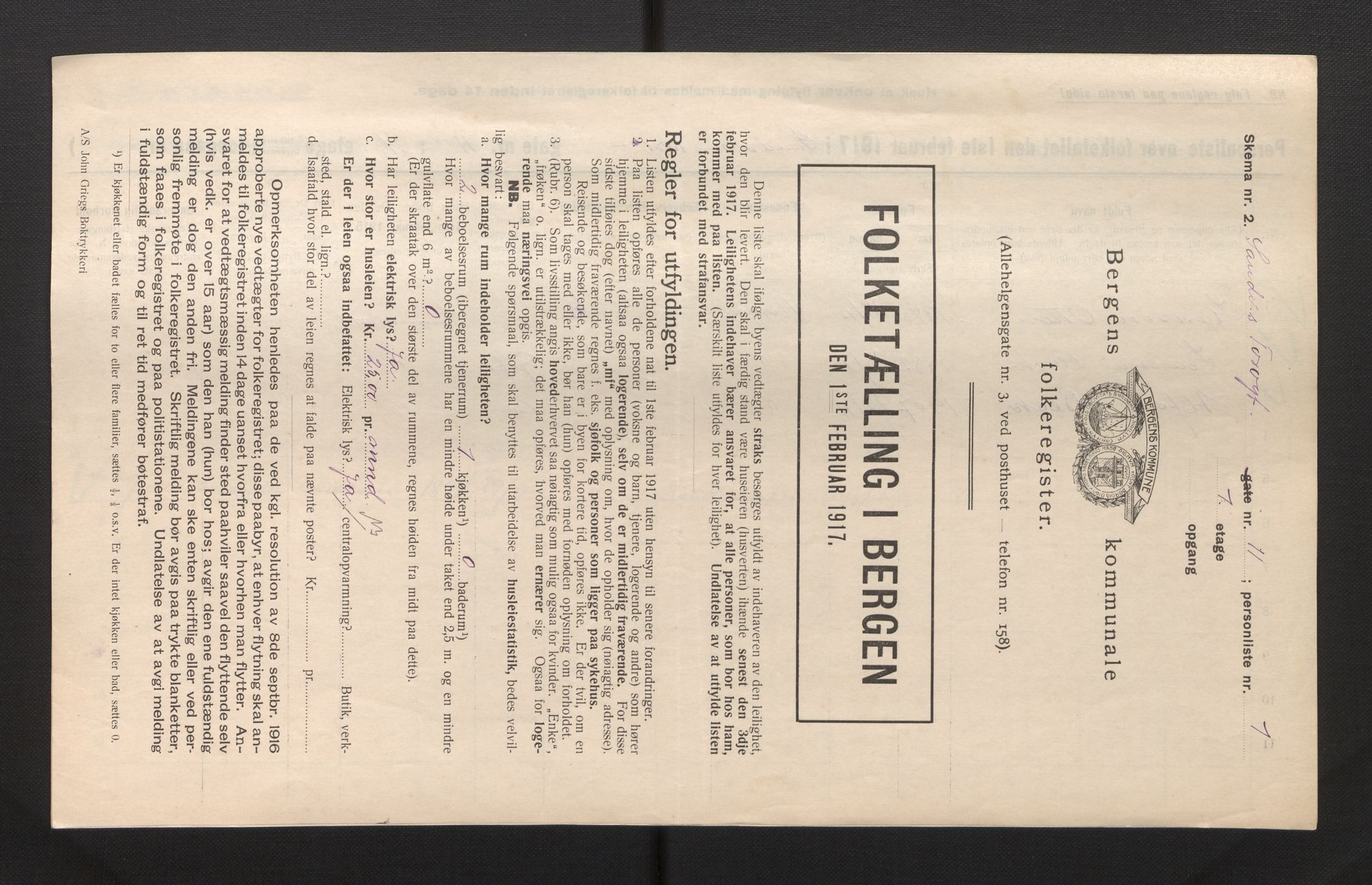 SAB, Municipal Census 1917 for Bergen, 1917, p. 32070