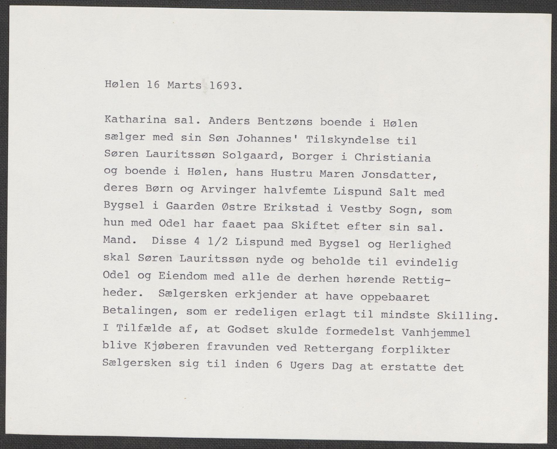 Riksarkivets diplomsamling, RA/EA-5965/F15/L0001: Prestearkiv - Østfold, 1571-1795, p. 208