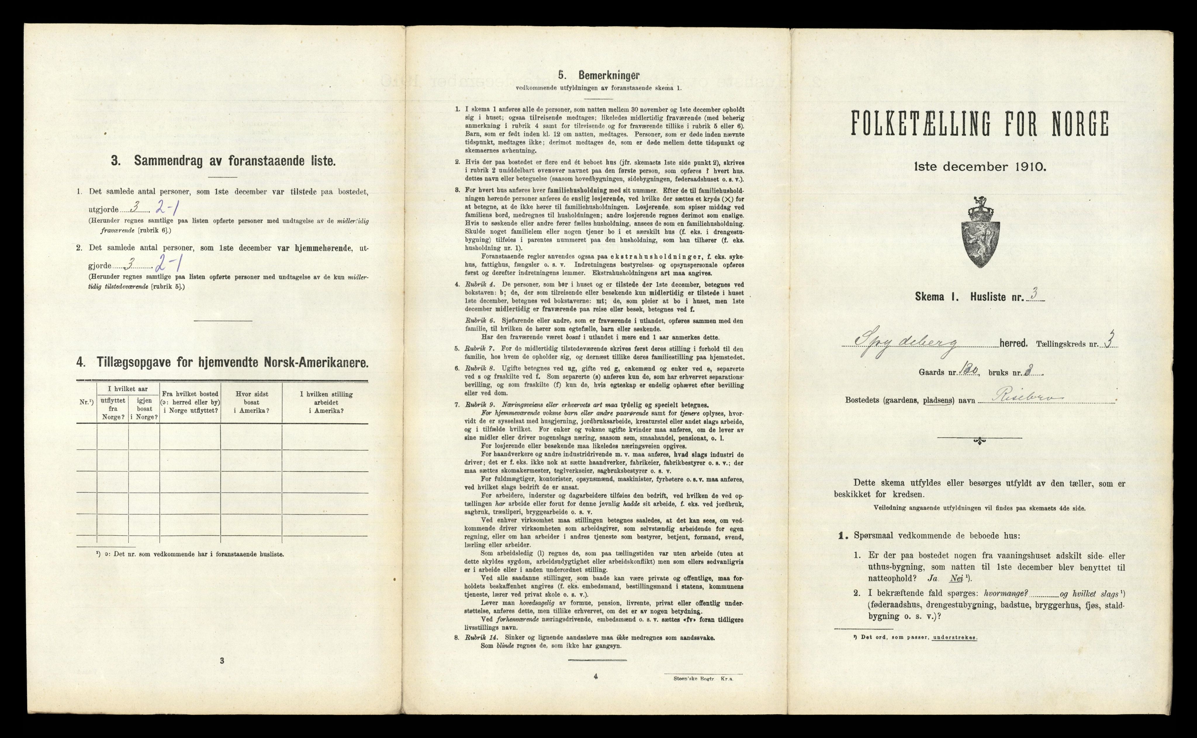 RA, 1910 census for Spydeberg, 1910, p. 231