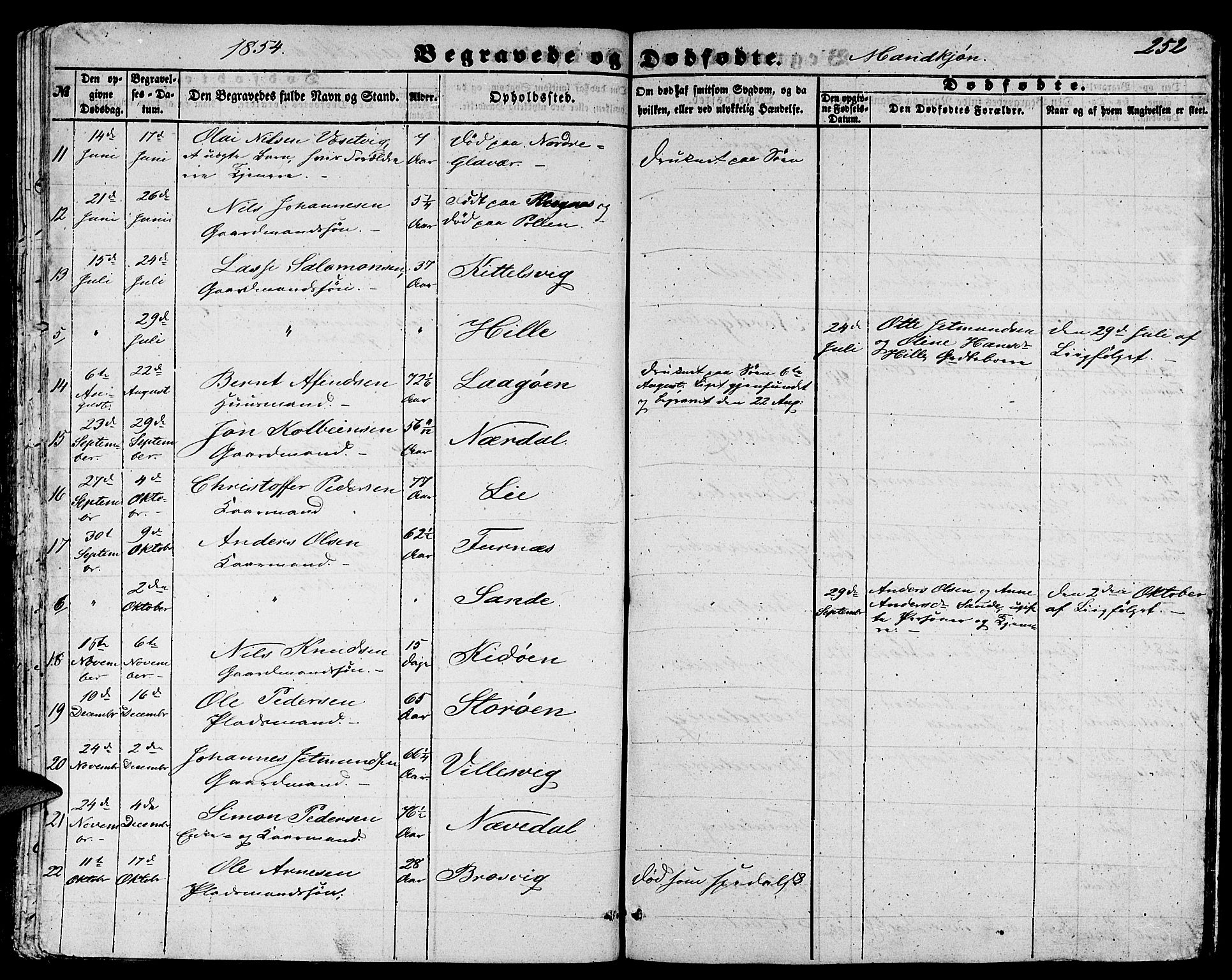 Gulen sokneprestembete, AV/SAB-A-80201/H/Hab/Habb/L0001: Parish register (copy) no. B 1, 1854-1866, p. 252