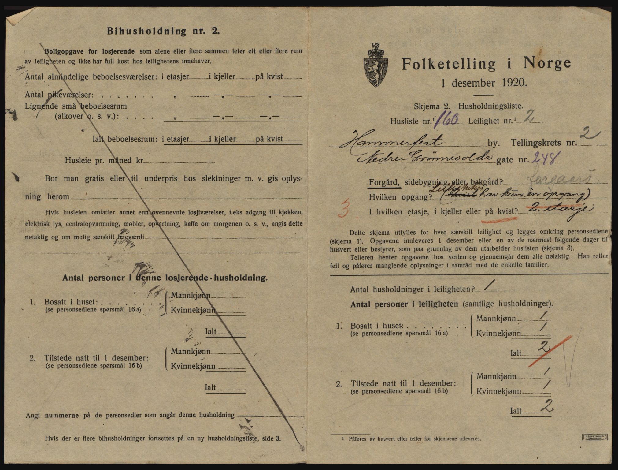 SATØ, 1920 census for Hammerfest, 1920, p. 2416