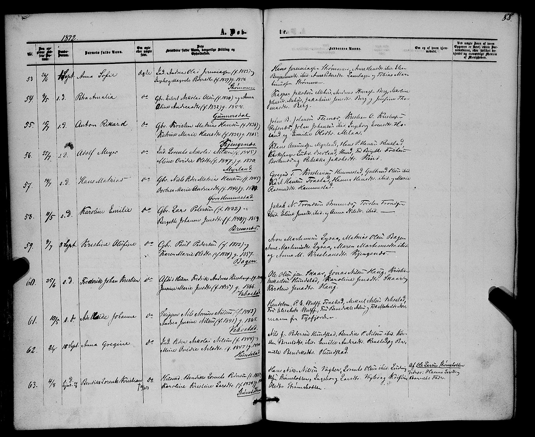 Kvæfjord sokneprestkontor, AV/SATØ-S-1323/G/Ga/Gaa/L0004kirke: Parish register (official) no. 4, 1857-1877, p. 88