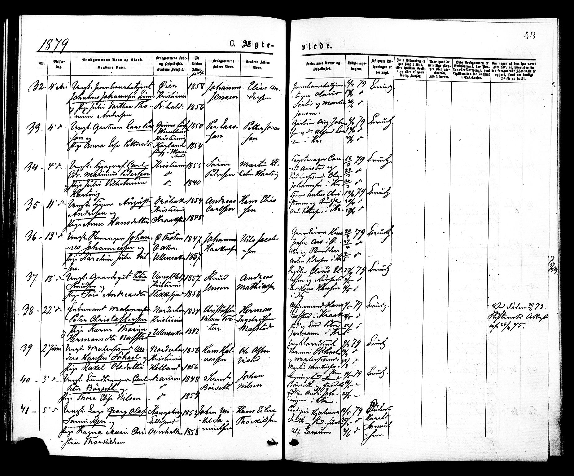 Johannes prestekontor Kirkebøker, AV/SAO-A-10852/F/Fa/L0002: Parish register (official) no. 2, 1875-1882, p. 48