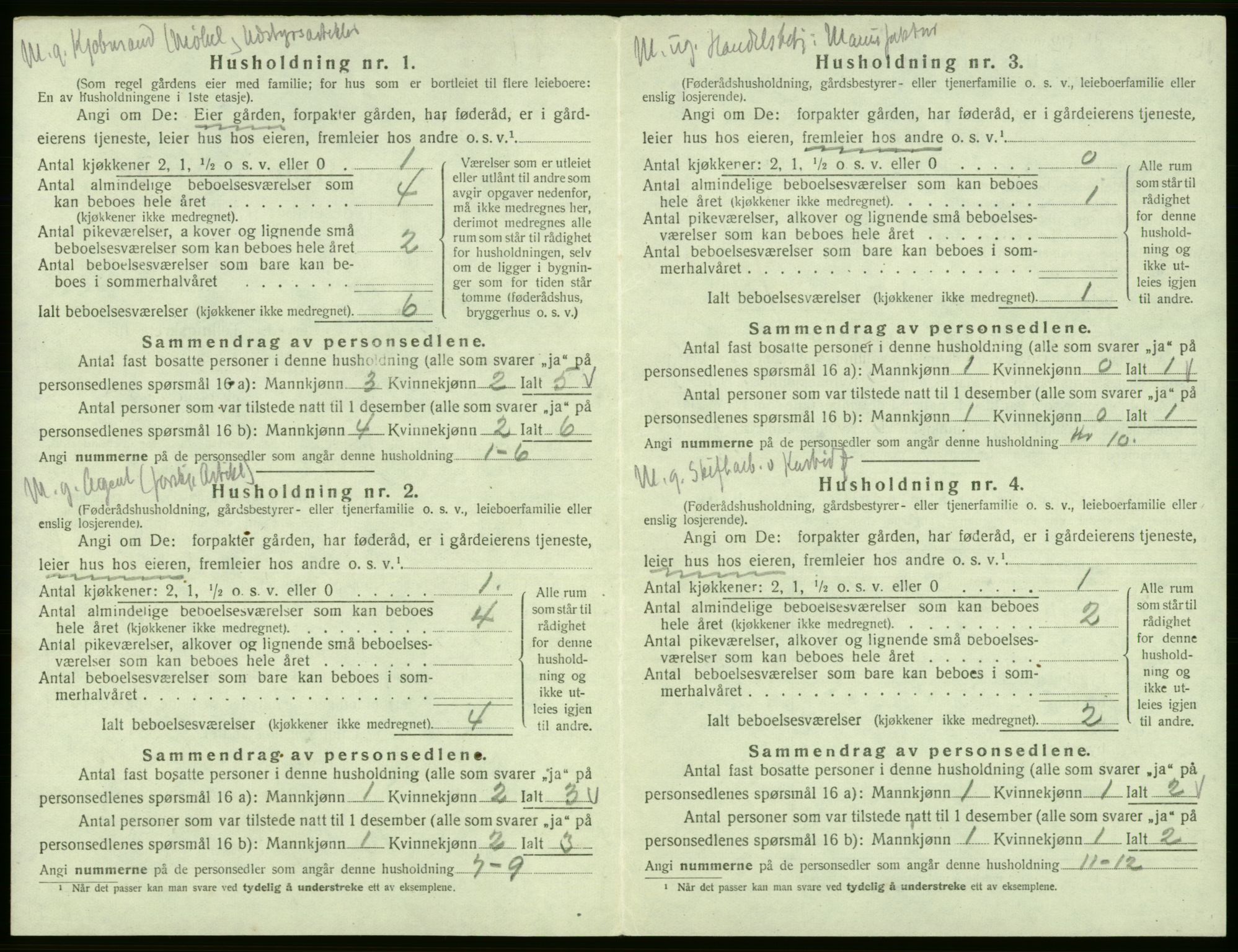 SAB, 1920 census for Odda, 1920, p. 868