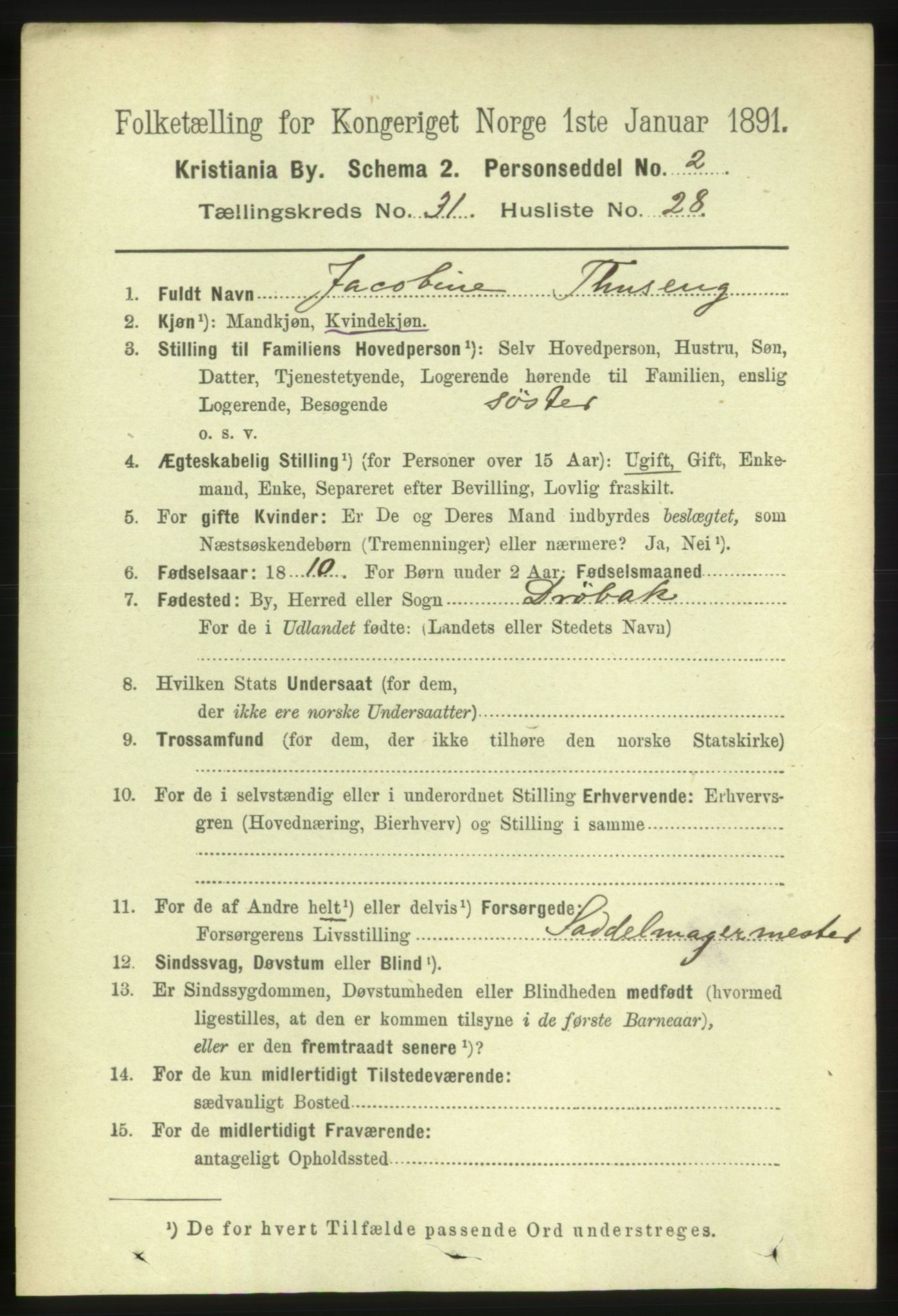 RA, 1891 census for 0301 Kristiania, 1891, p. 16765