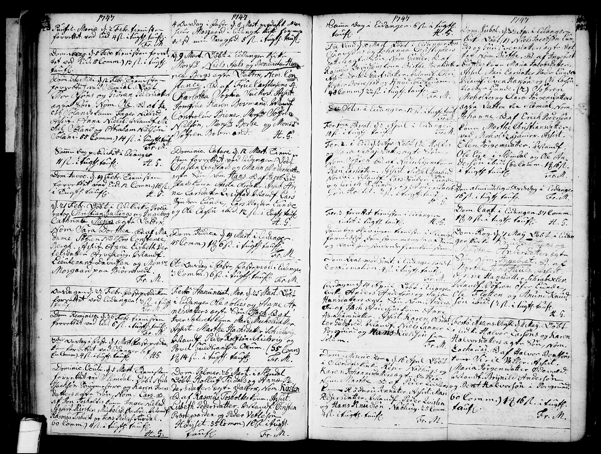 Eidanger kirkebøker, SAKO/A-261/F/Fa/L0004: Parish register (official) no. 4, 1733-1759, p. 122-123
