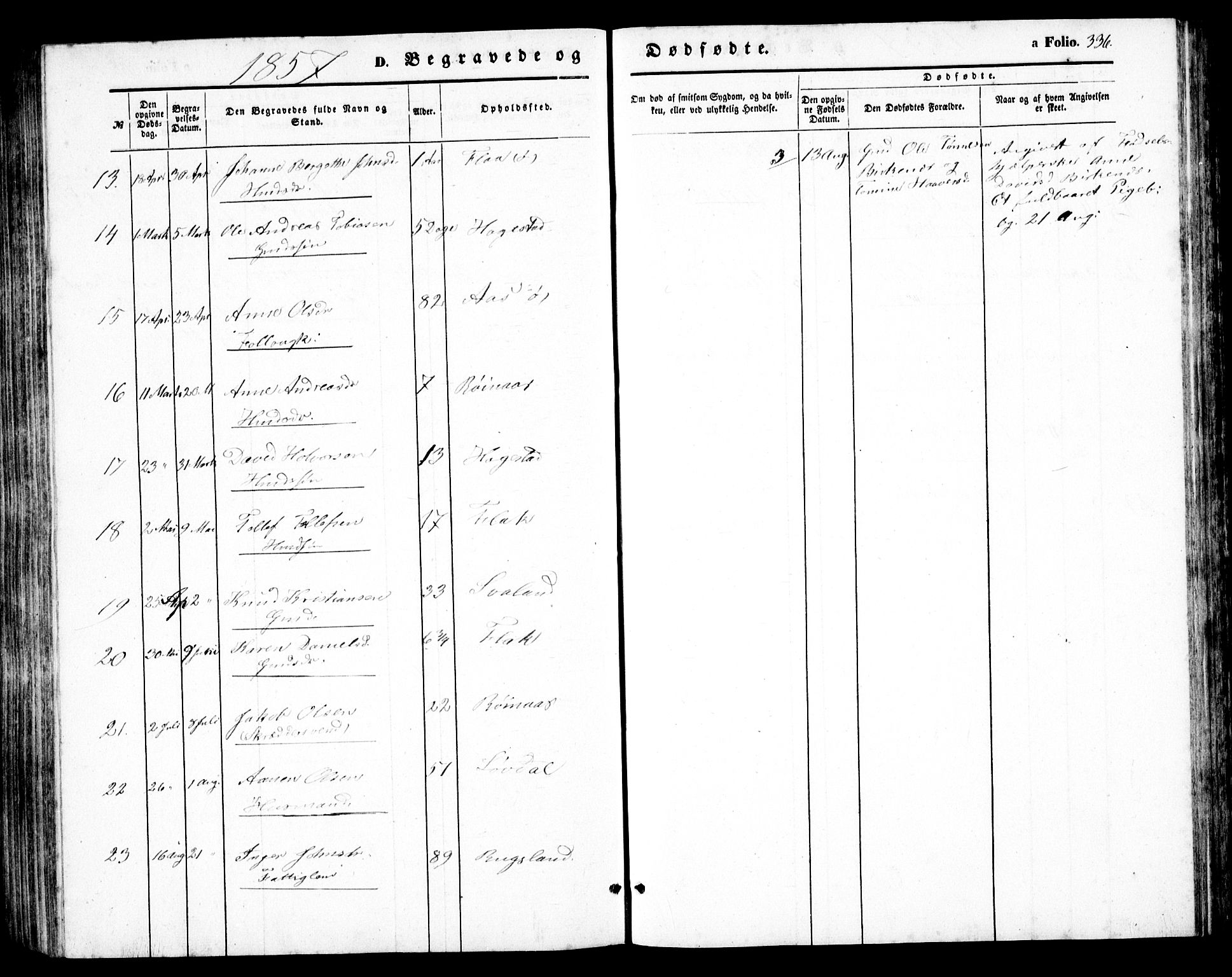 Birkenes sokneprestkontor, AV/SAK-1111-0004/F/Fb/L0002: Parish register (copy) no. B 2, 1849-1876, p. 336