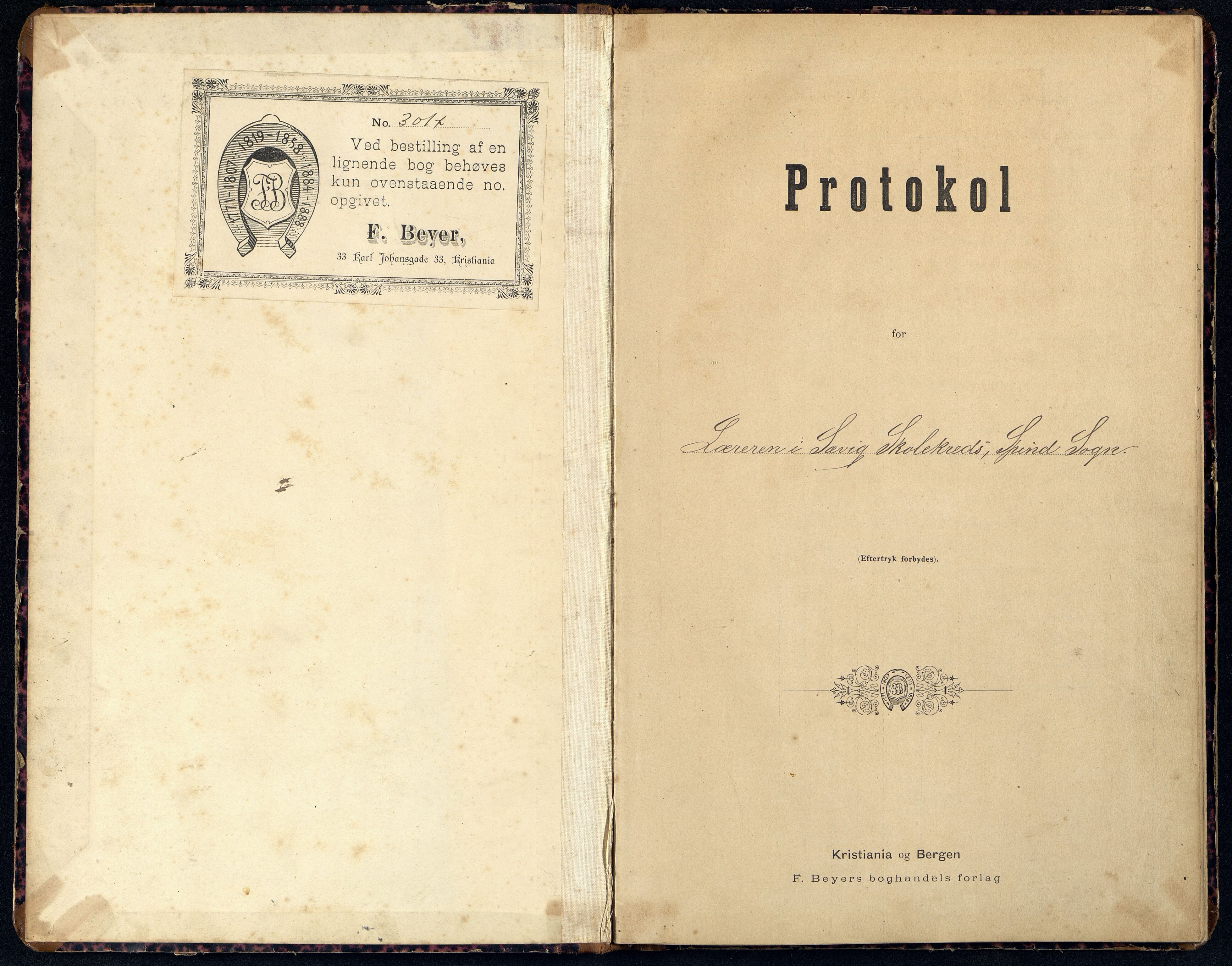 Spind kommune - Sævik Skolekrets/Folkeskole, ARKSOR/1003SP550/H/L0002: Skoleprotokoll, Sævik skolekrets, 1892-1916