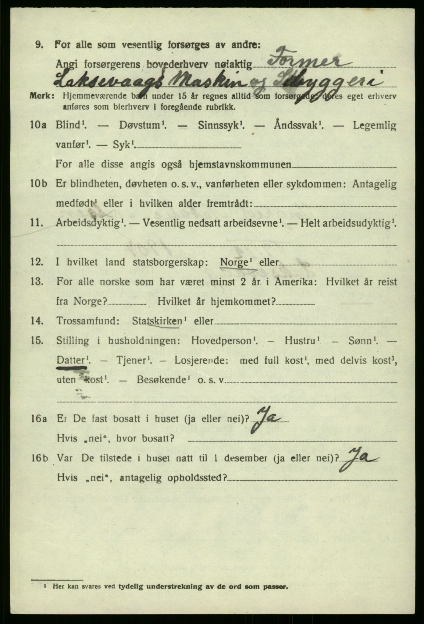 SAB, 1920 census for Laksevåg, 1920, p. 2581