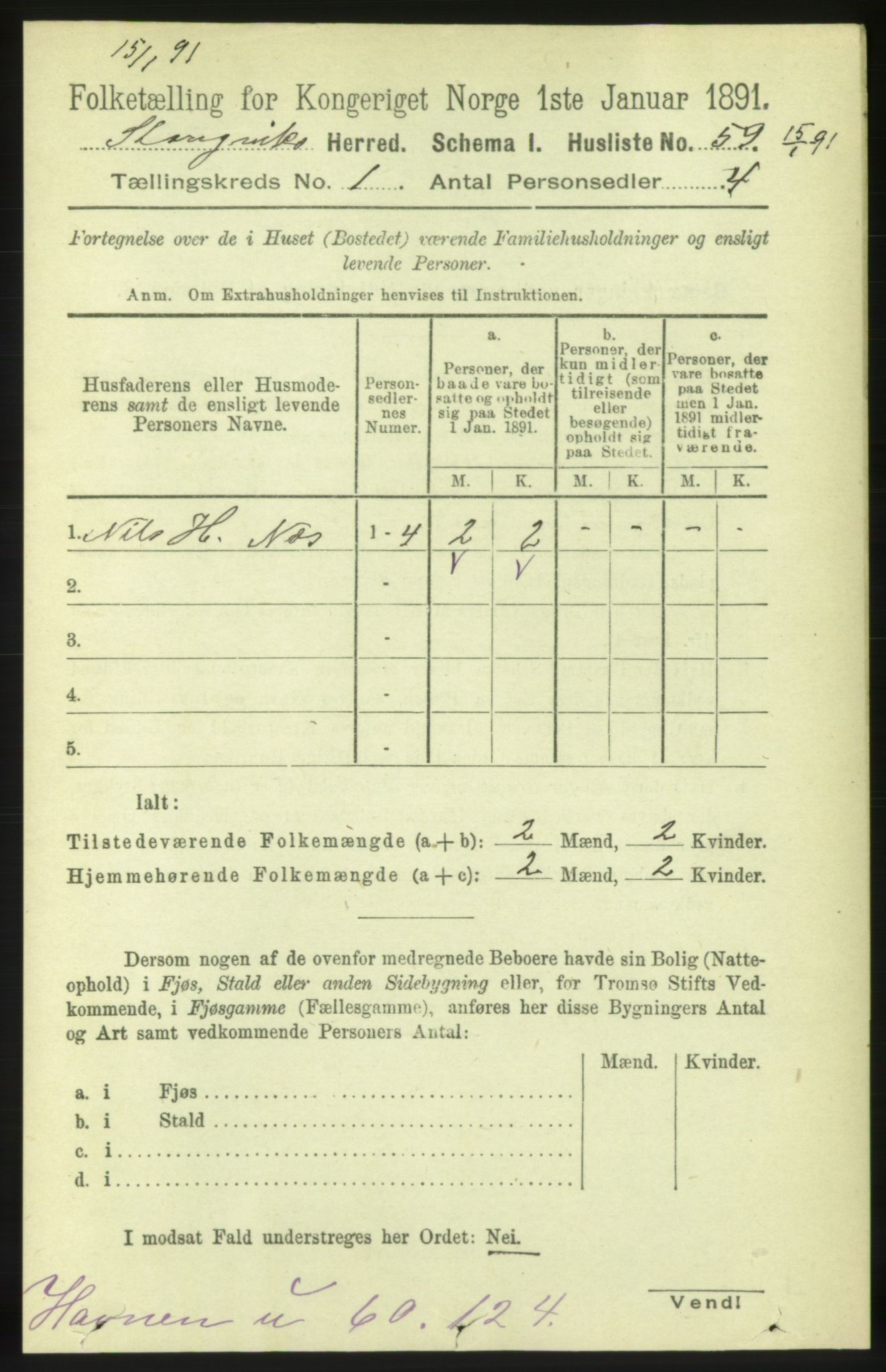 RA, 1891 census for 1564 Stangvik, 1891, p. 85