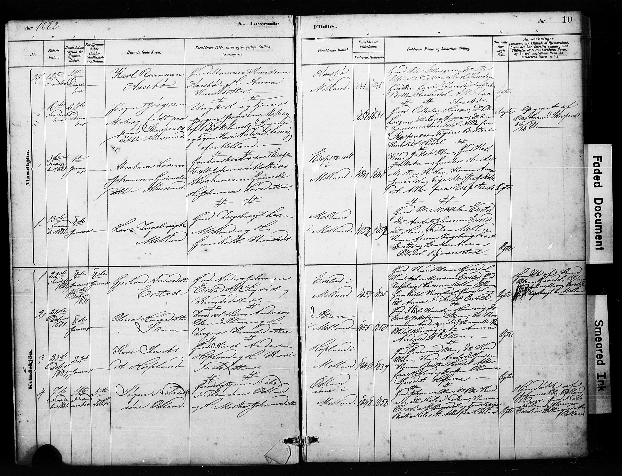 Alversund Sokneprestembete, SAB/A-73901/H/Ha/Hab: Parish register (copy) no. C 3, 1881-1894, p. 10