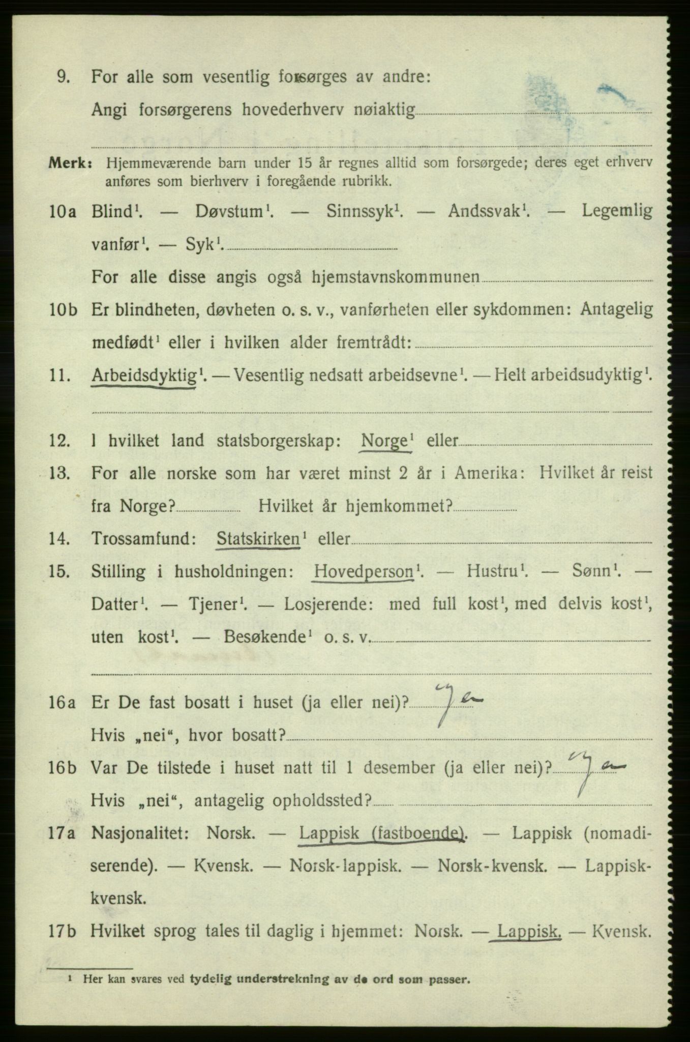 SATØ, 1920 census for Talvik, 1920, p. 3451