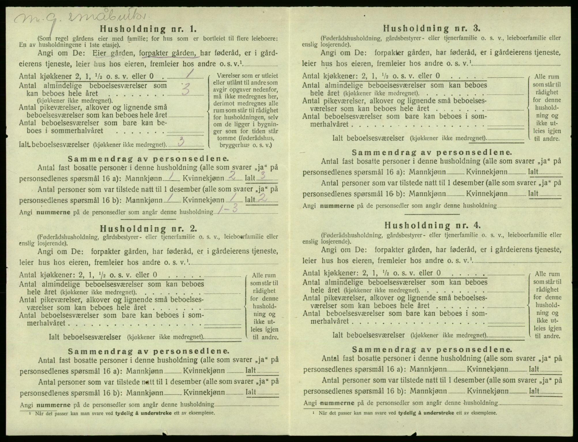 SAB, 1920 census for Sund, 1920, p. 833