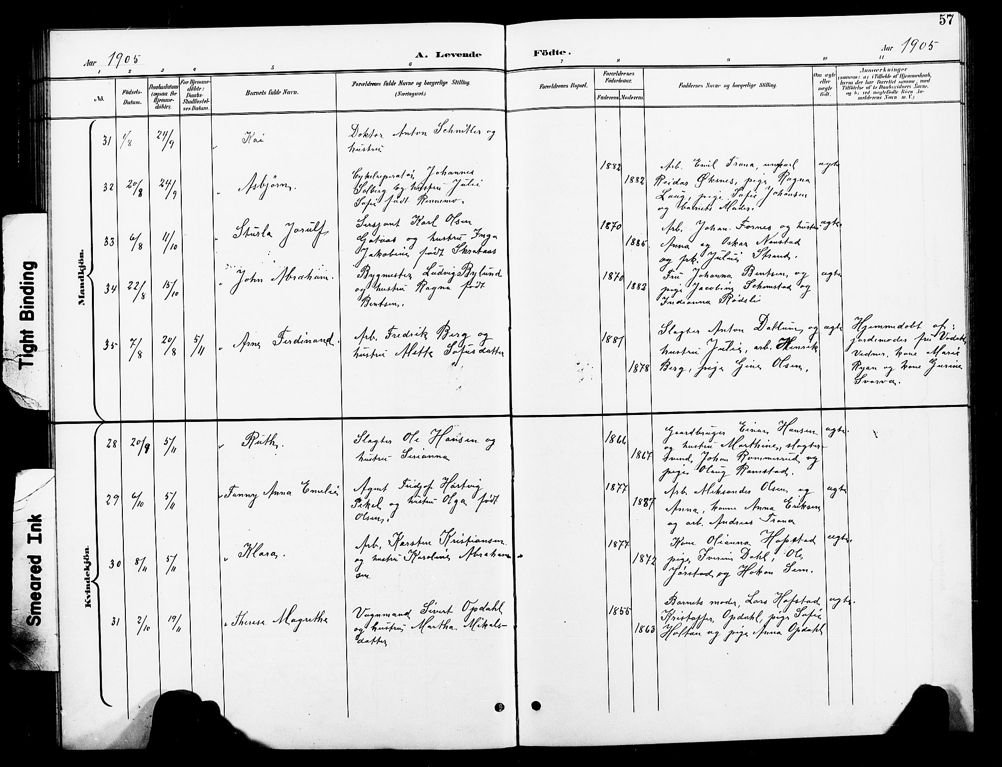 Ministerialprotokoller, klokkerbøker og fødselsregistre - Nord-Trøndelag, AV/SAT-A-1458/739/L0375: Parish register (copy) no. 739C03, 1898-1908, p. 57