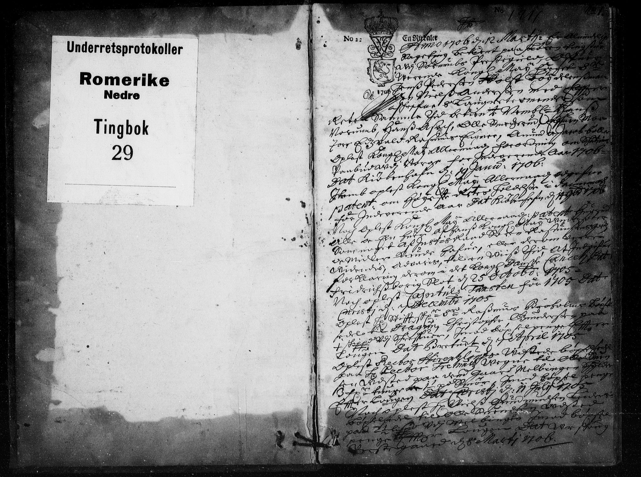 Nedre Romerike sorenskriveri, SAO/A-10469/F/Fb/L0029: Tingbok, 1706-1707, p. 0b-1a