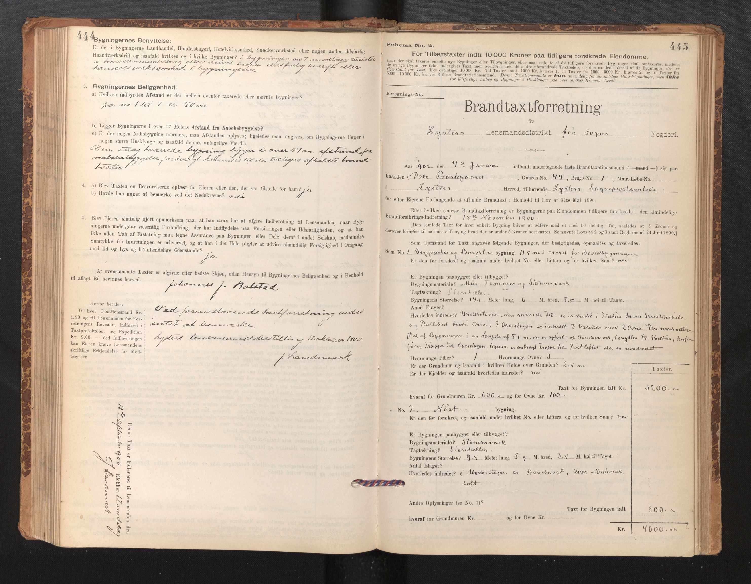 Lensmannen i Luster, SAB/A-29301/0012/L0007: Branntakstprotokoll, skjematakst, 1895-1935, p. 444-445